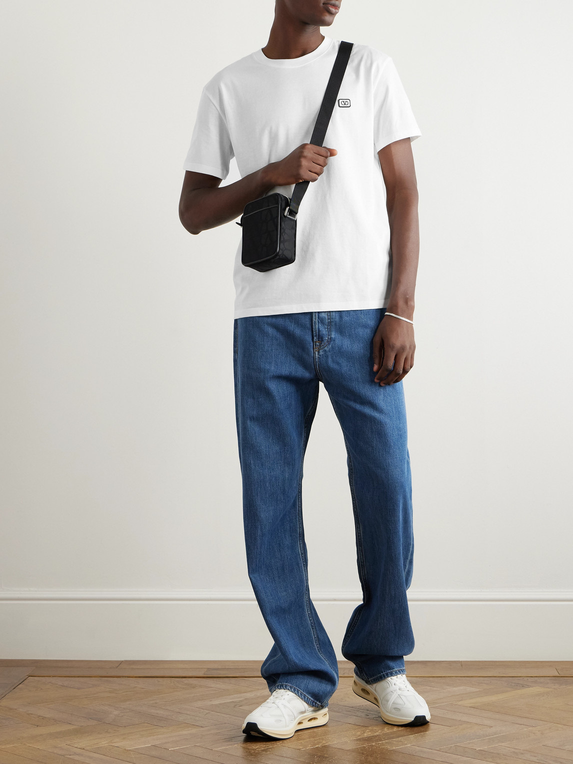 Valentino Vlogo Patch T-shirt With In White