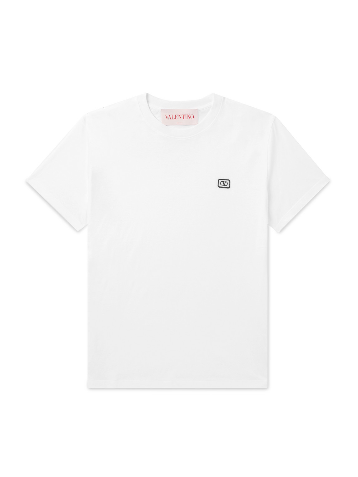 Valentino Vlogo Patch T-shirt With In White