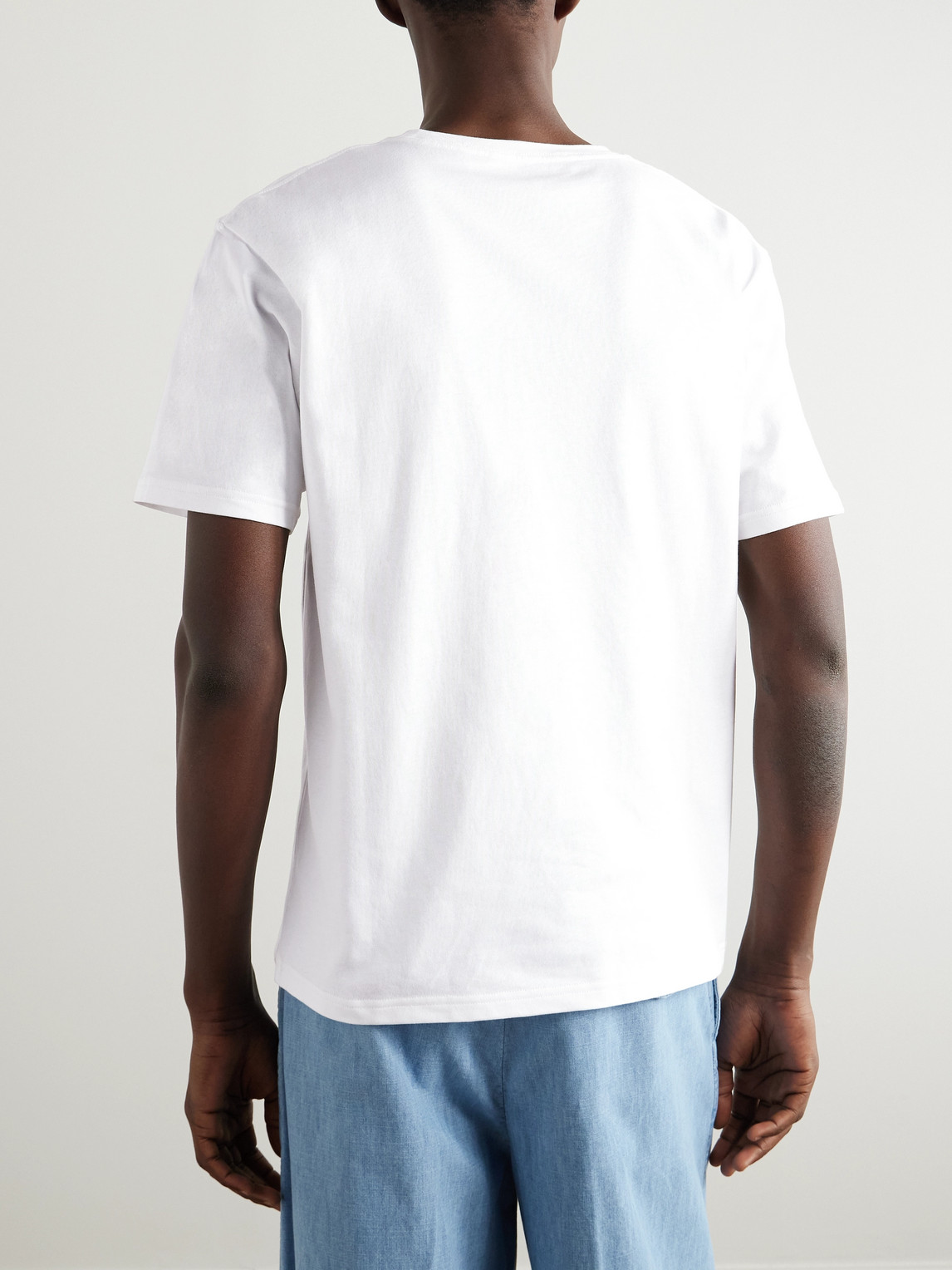 Shop Valentino Logo-print Cotton-jersey T-shirt In White
