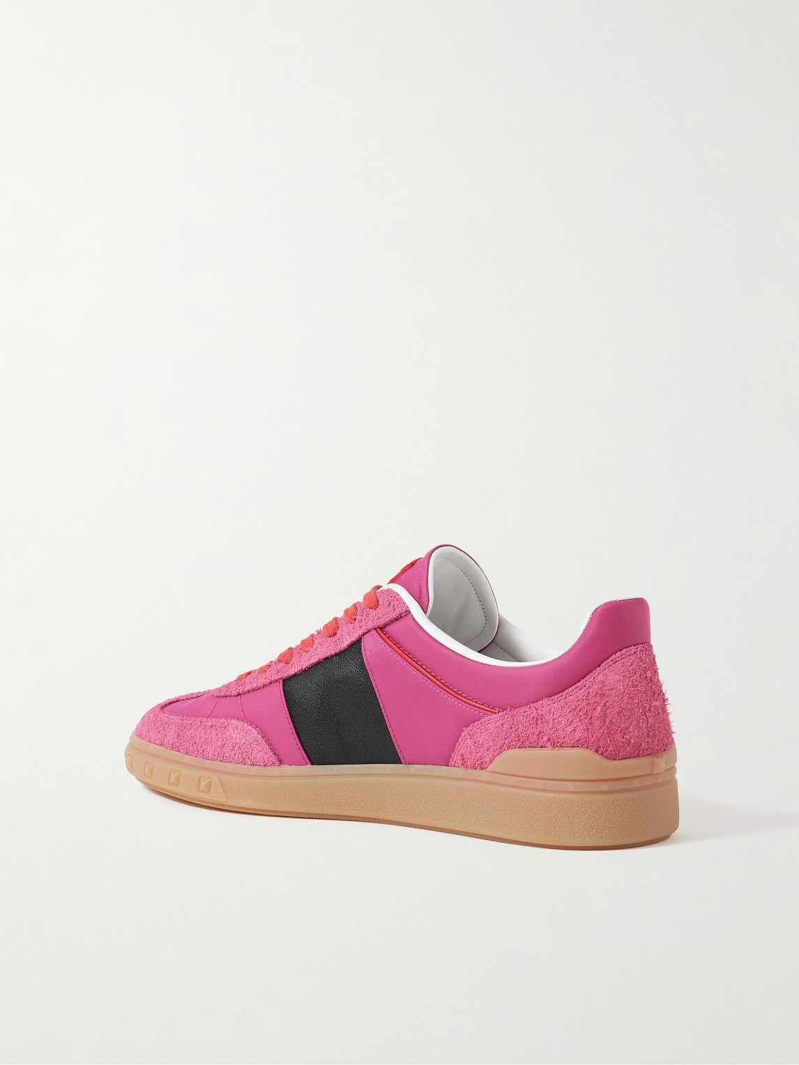 Valentino Lace-up Low-cut Casual Shoes In Pink