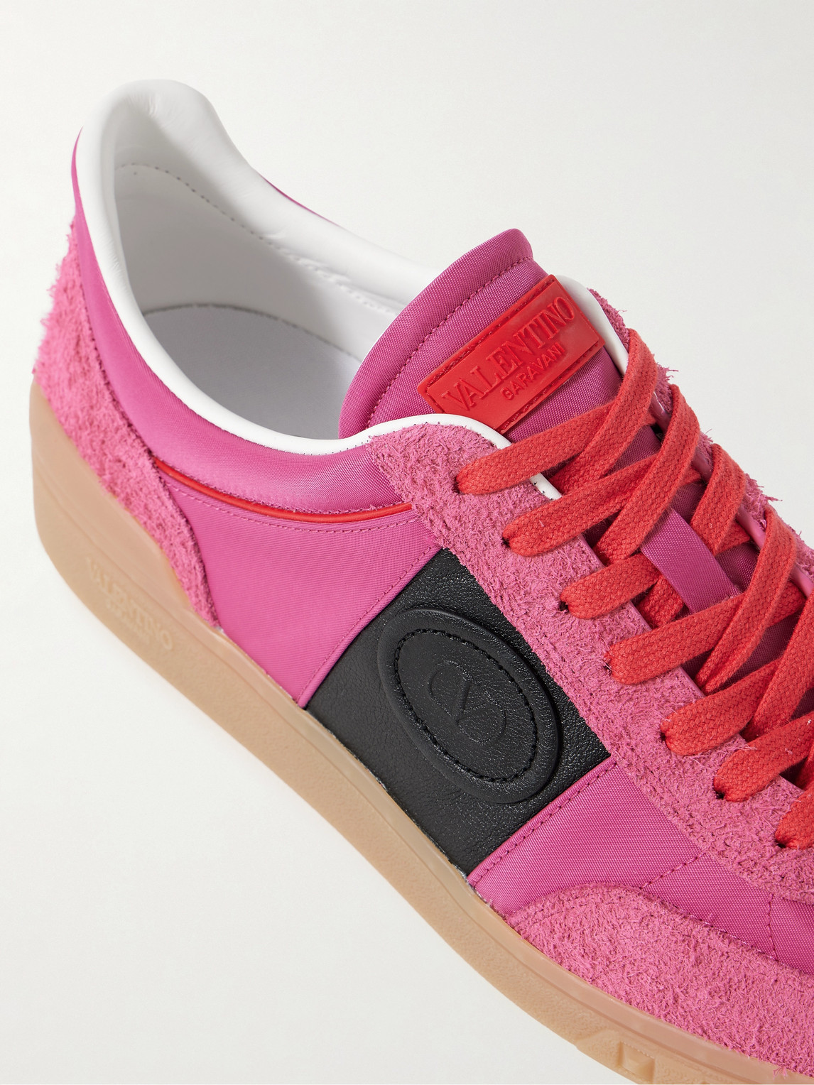 Valentino Lace-up Low-cut Casual Shoes In Pink