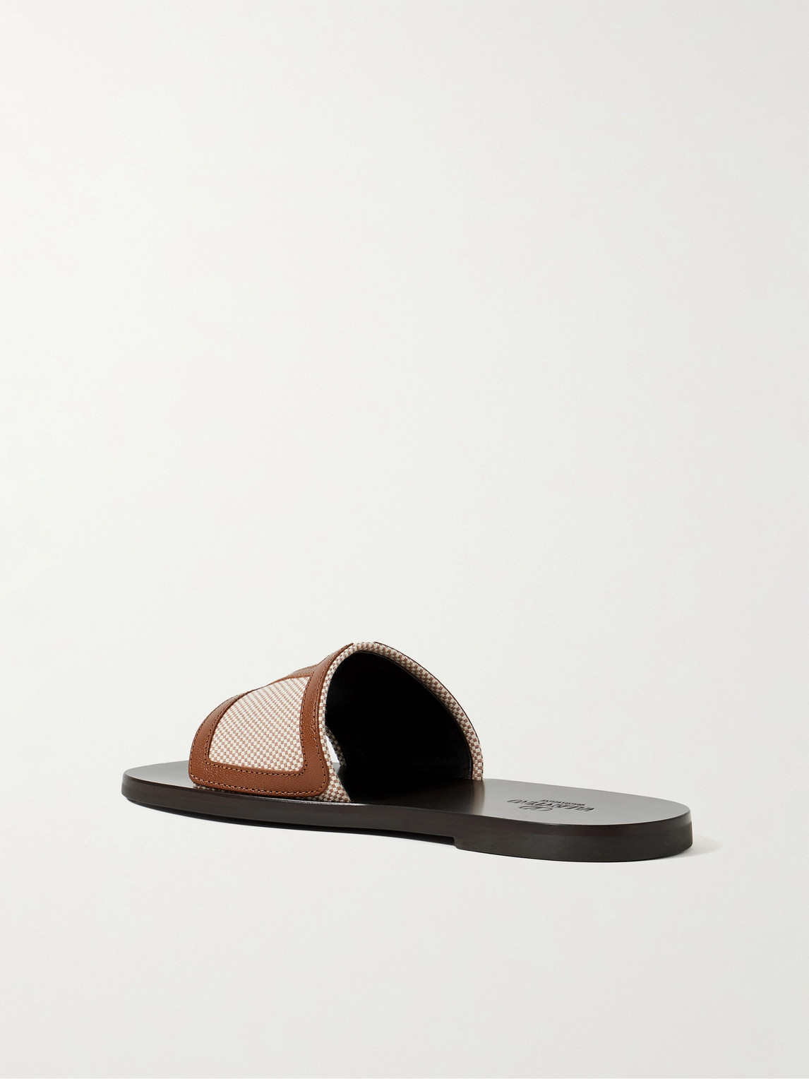 Valentino Garavani Viva Superstar Slide Sandal In Canvas Fabric And Nappa Leather In Brown