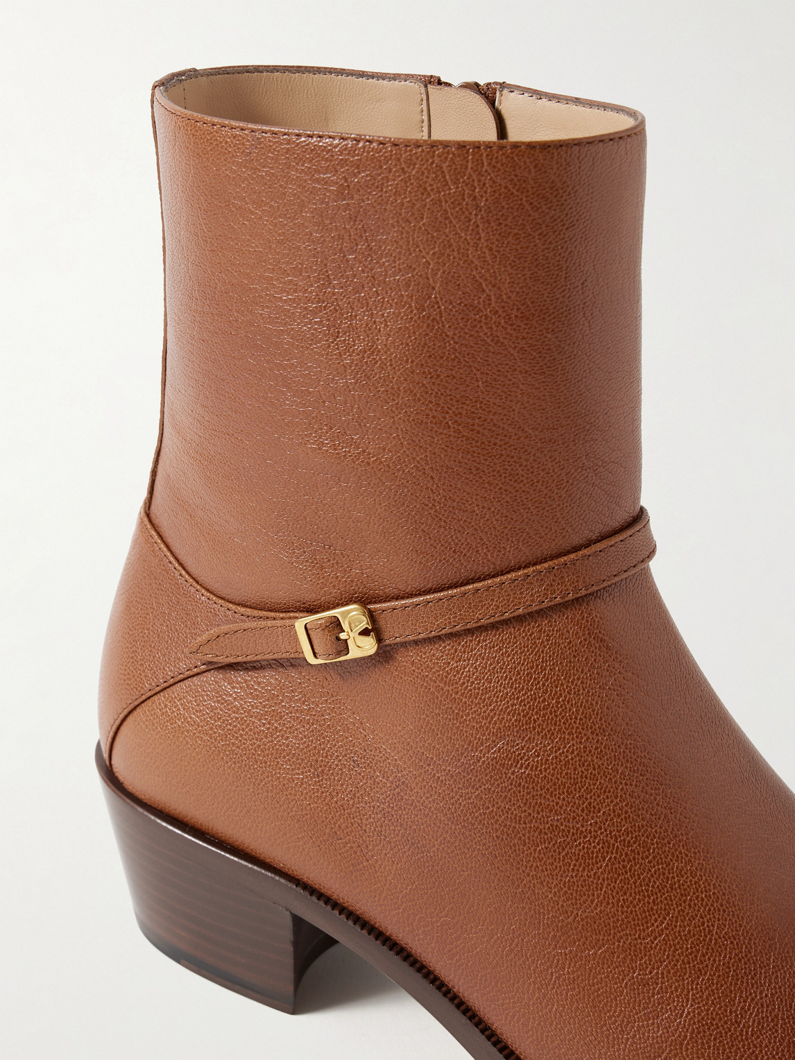 Valentino Pat Ankle Boot In Kidskin In Brown