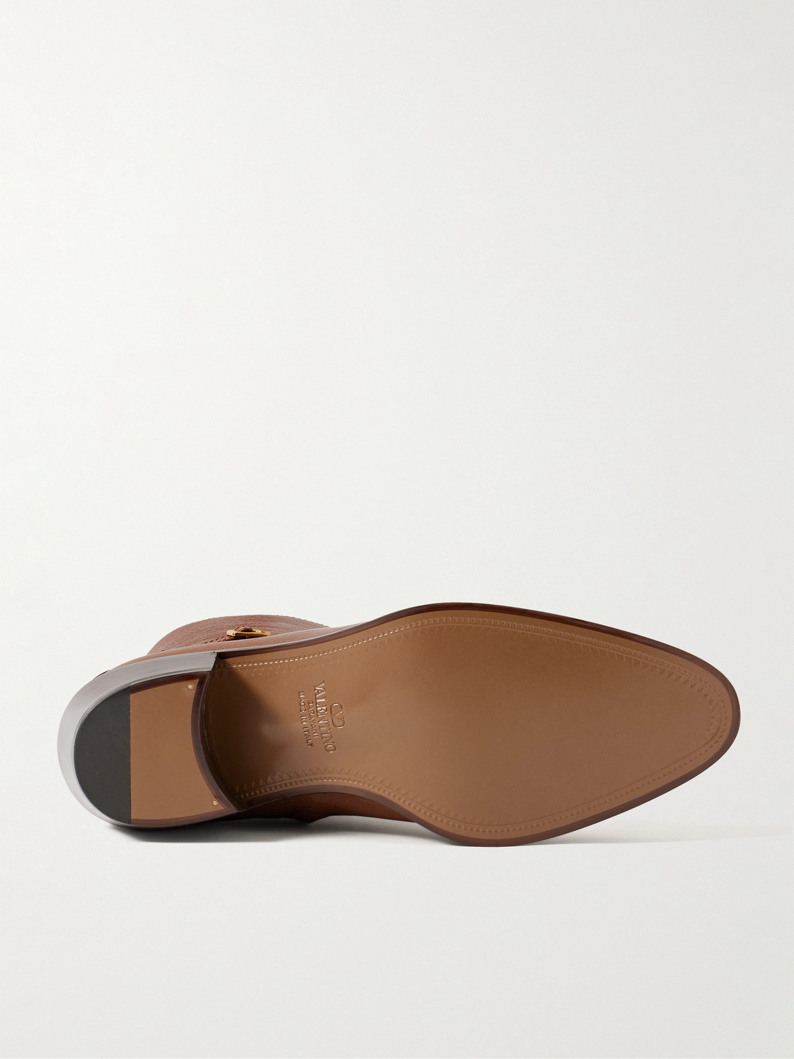 Valentino Pat Ankle Boot In Kidskin In Brown