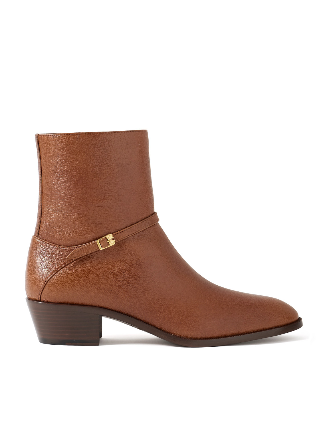 Valentino Pat Ankle Boot In Kidskin In Brown