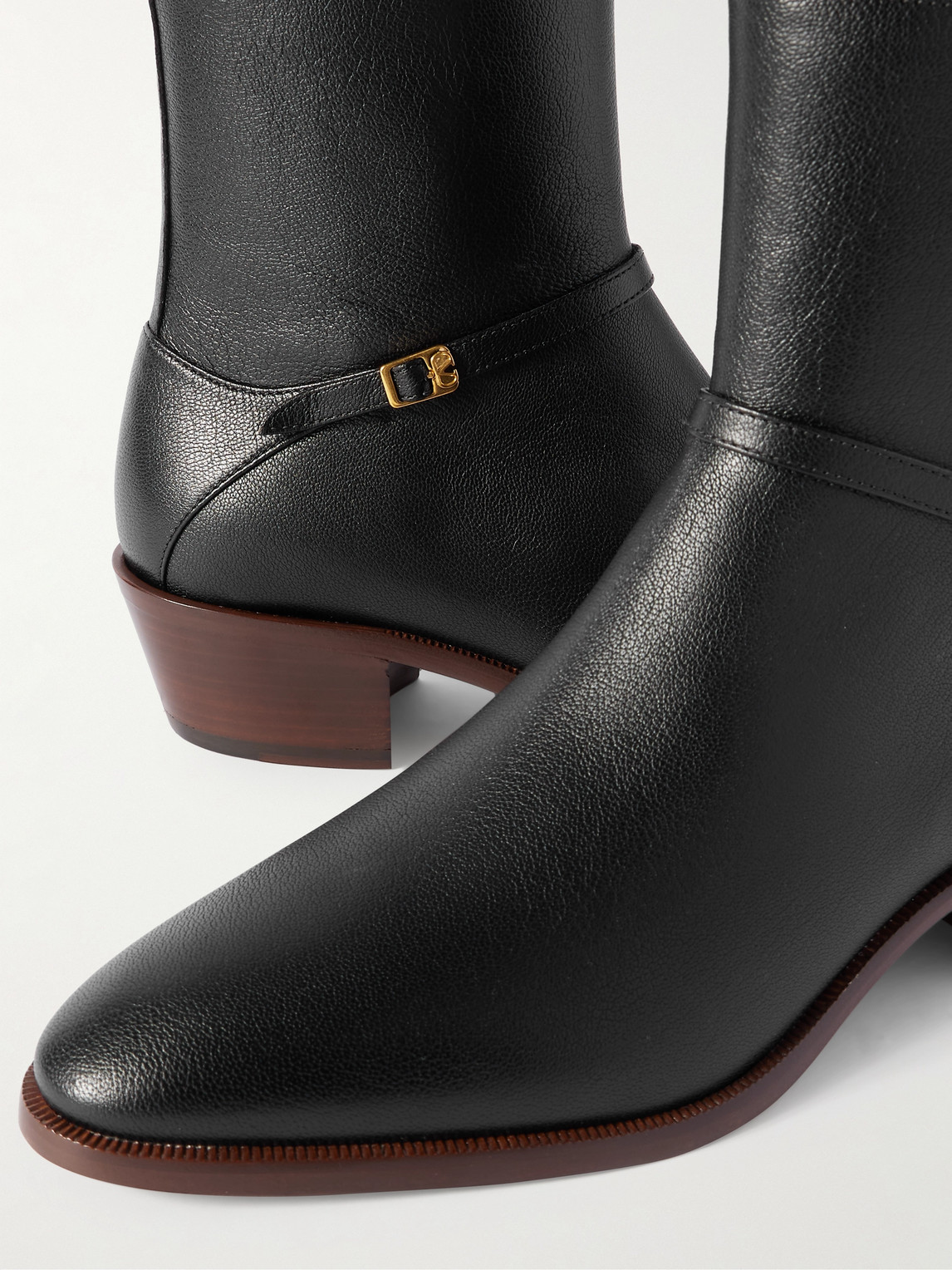 Valentino Garavani Man Ankle Boots Black Size 12 Leather