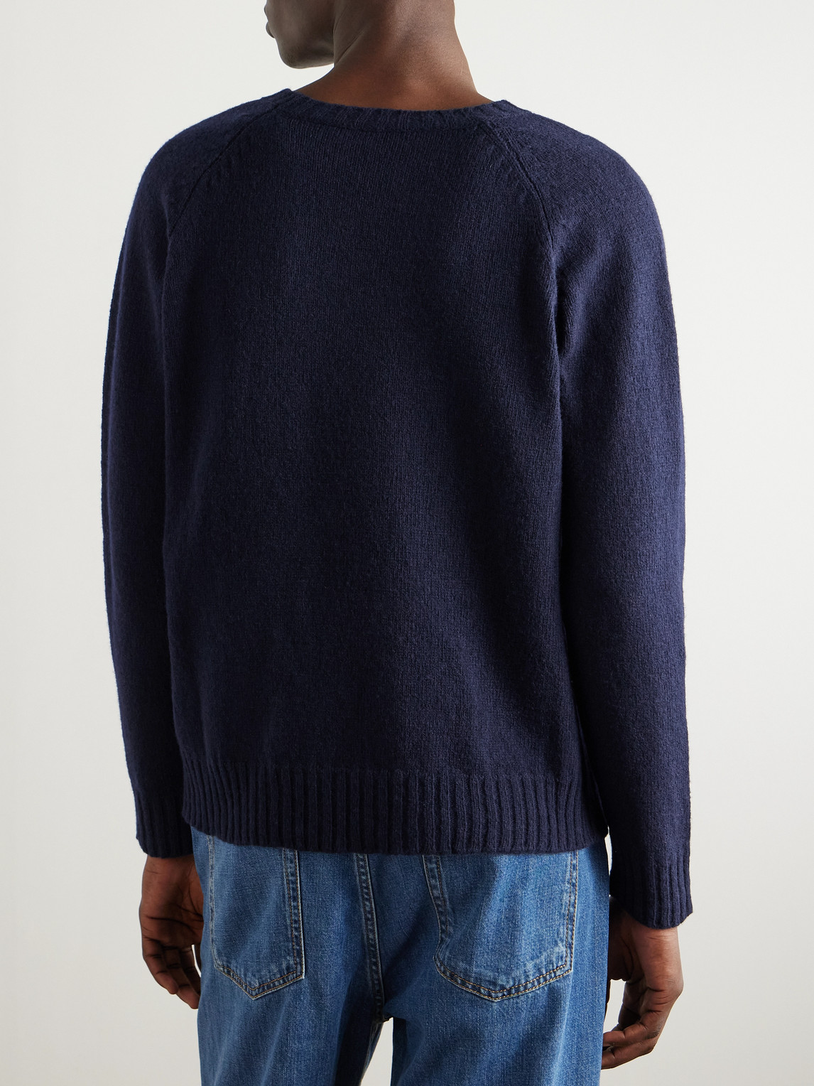 Shop Valentino Logo-embroidered Wool Sweater In Blue