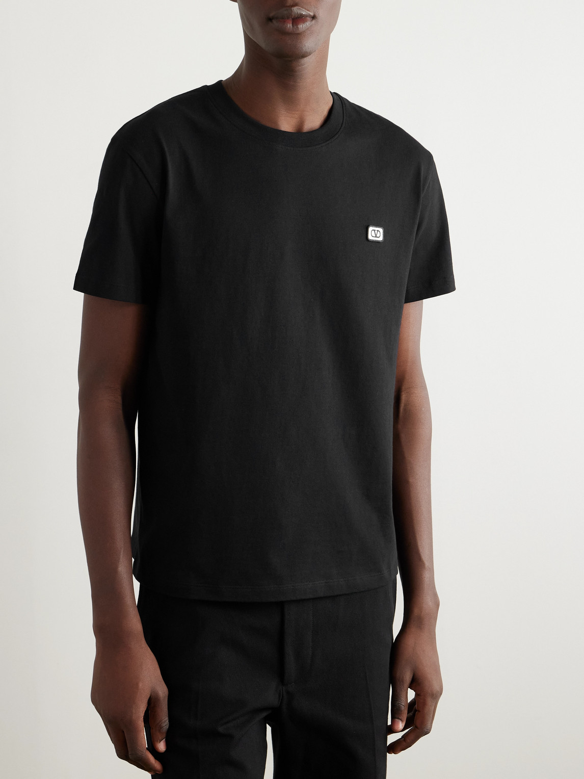 Valentino T-shirt With Signature Vlogo In Black