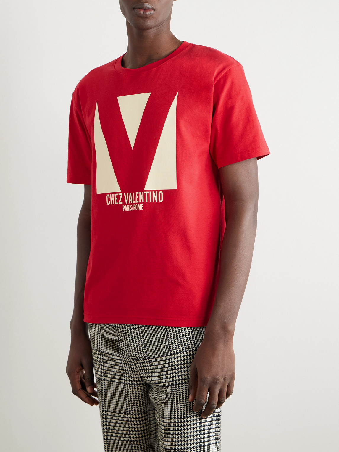 Shop Valentino Logo-print Cotton-jersey T-shirt In Red