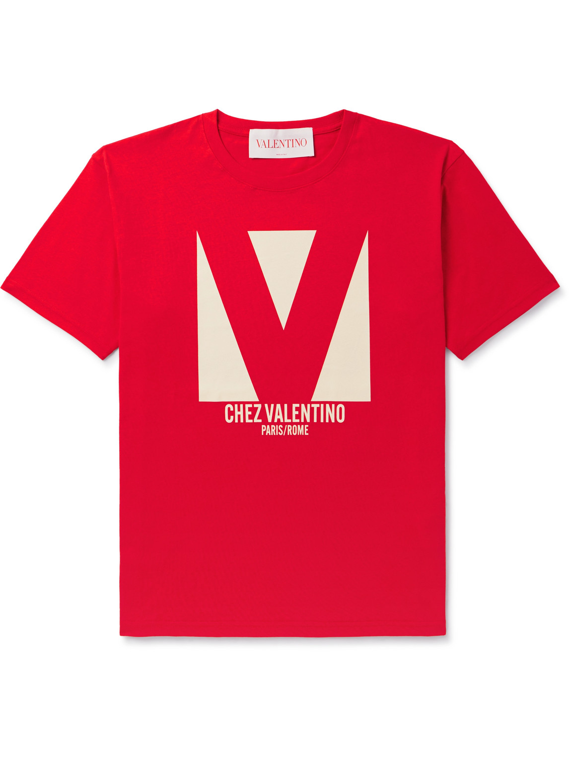 Shop Valentino Logo-print Cotton-jersey T-shirt In Red