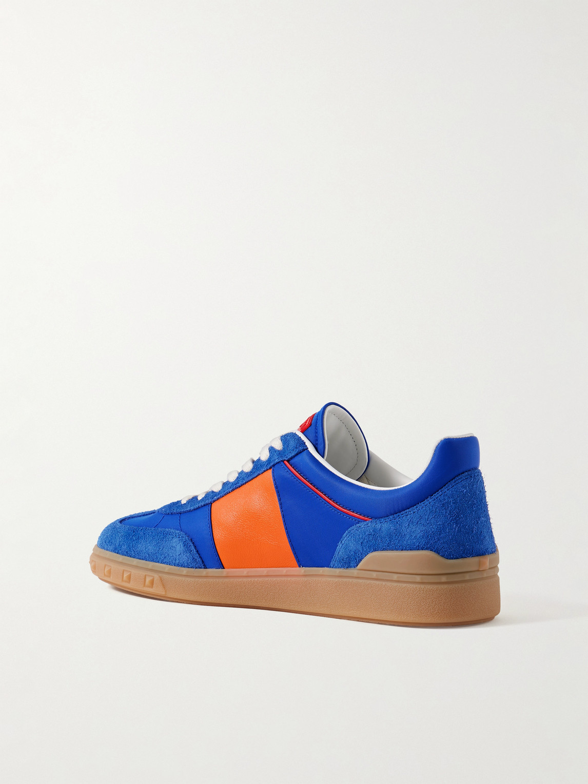 Valentino Multicolor Split Leather And Leather Upvillage Sneakers In Blue