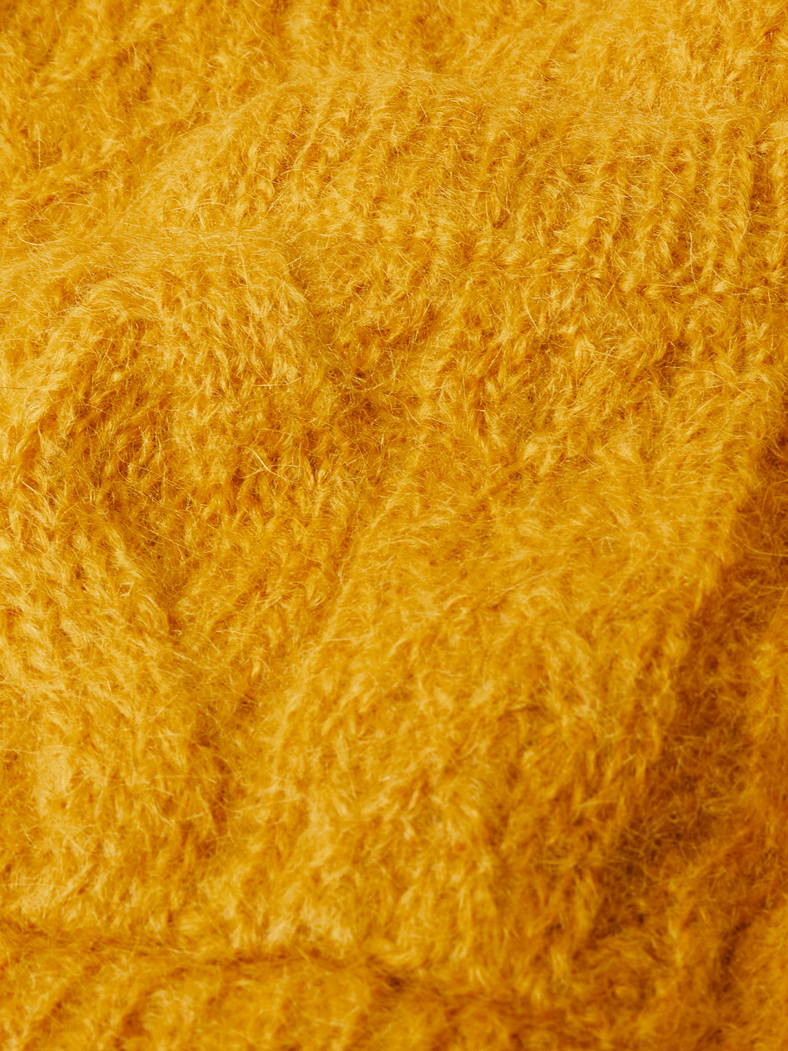 Valentino Mens Patch-pocket Mohair-blend Cable Knit Cardigan Ocra In Orange