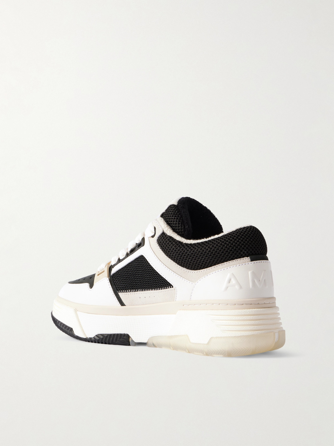 Shop Amiri Ma-1 Suede-trimmed Mesh And Leather Sneakers In Black