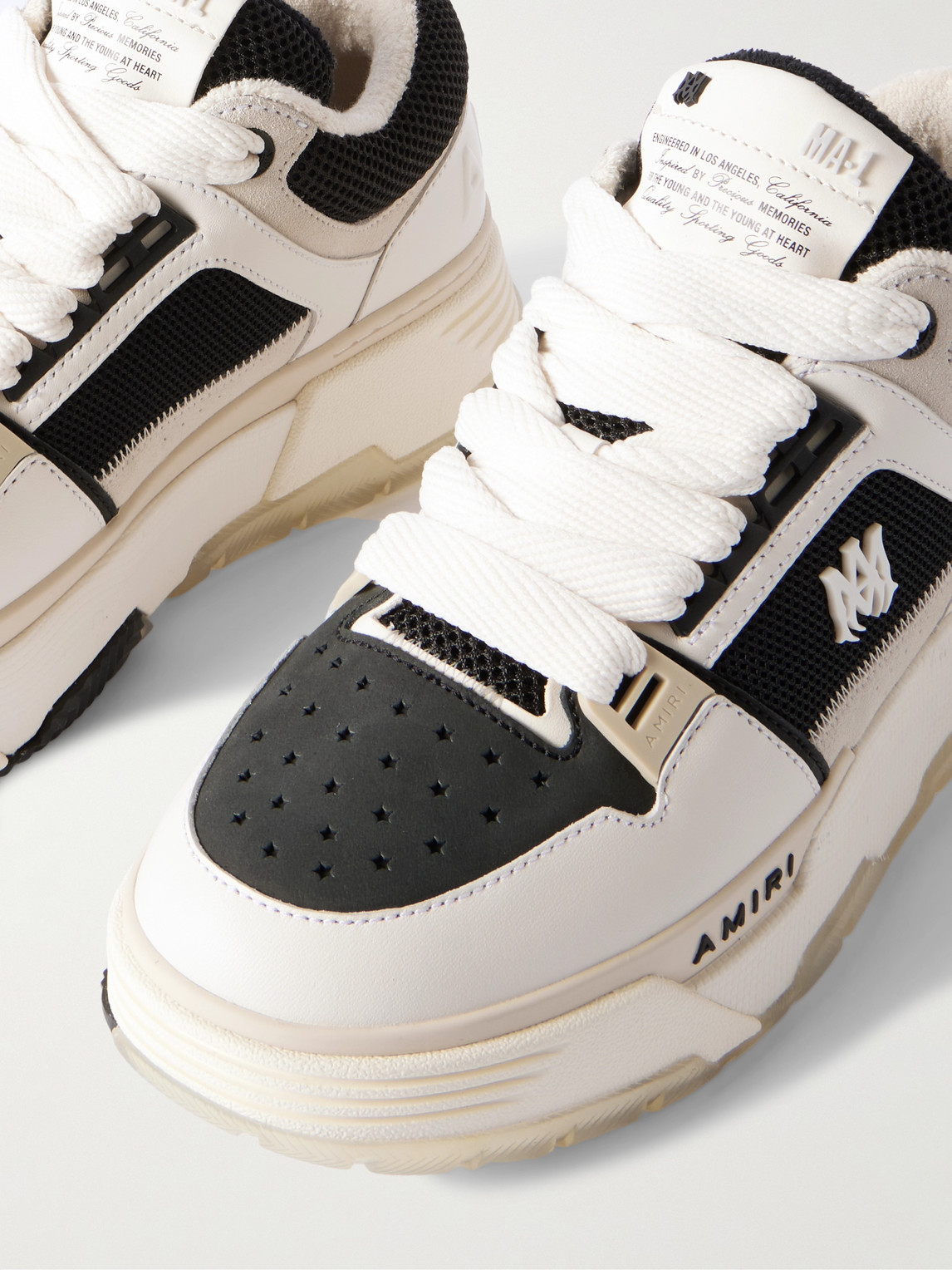 AMIRI MA-1 SUEDE-TRIMMED MESH AND LEATHER SNEAKERS