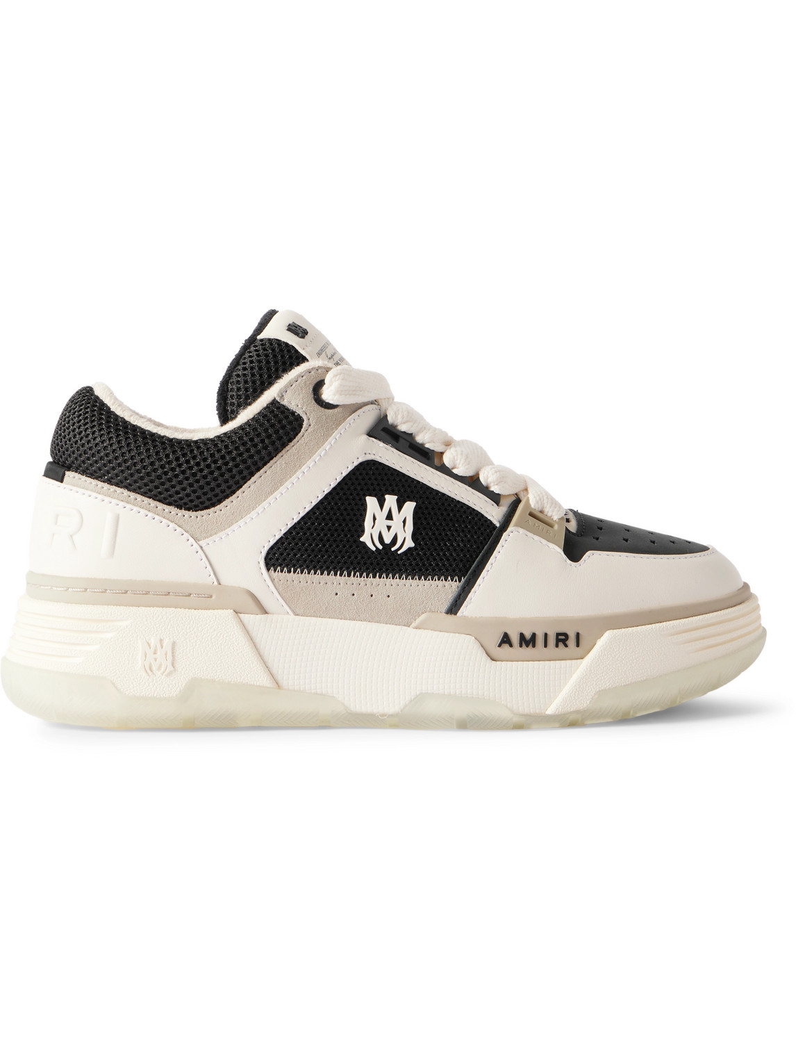 Shop Amiri Ma-1 Suede-trimmed Mesh And Leather Sneakers In Black