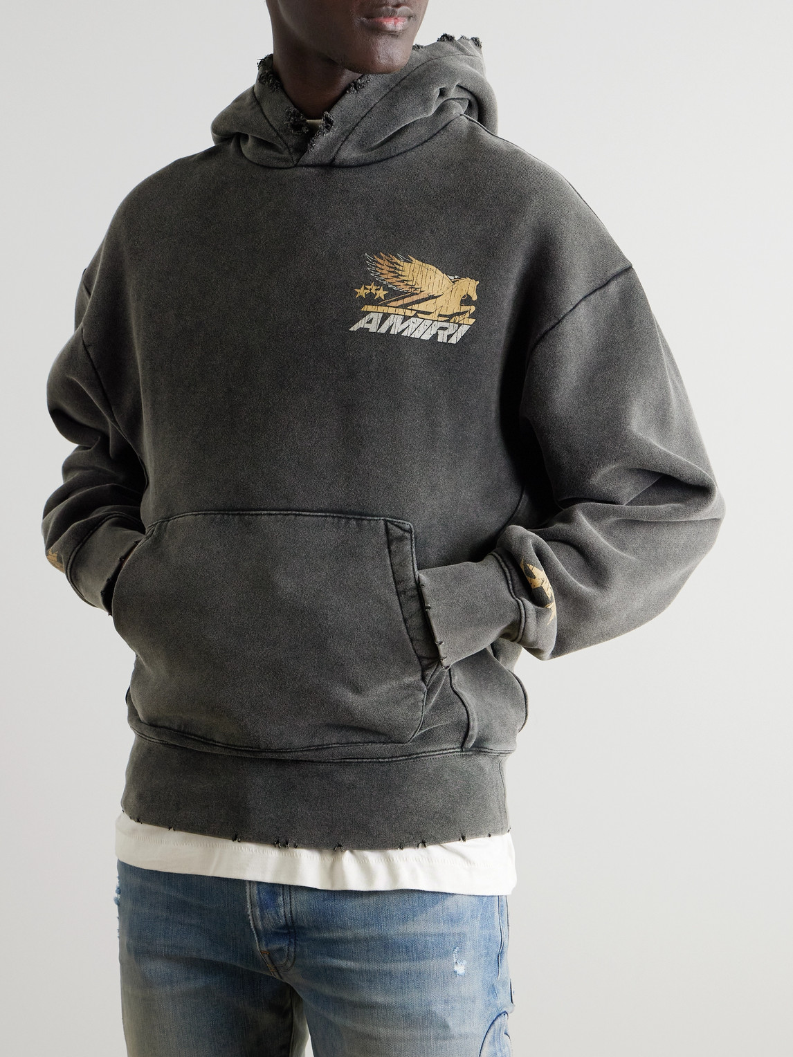 AMIRI - Vintage Pegasus Distressed Logo-Print Cotton-Jersey