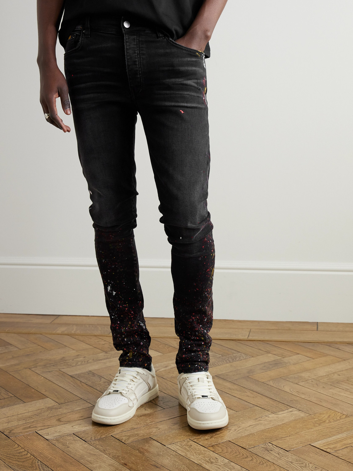Amiri Painter Skinny Jeans In Black