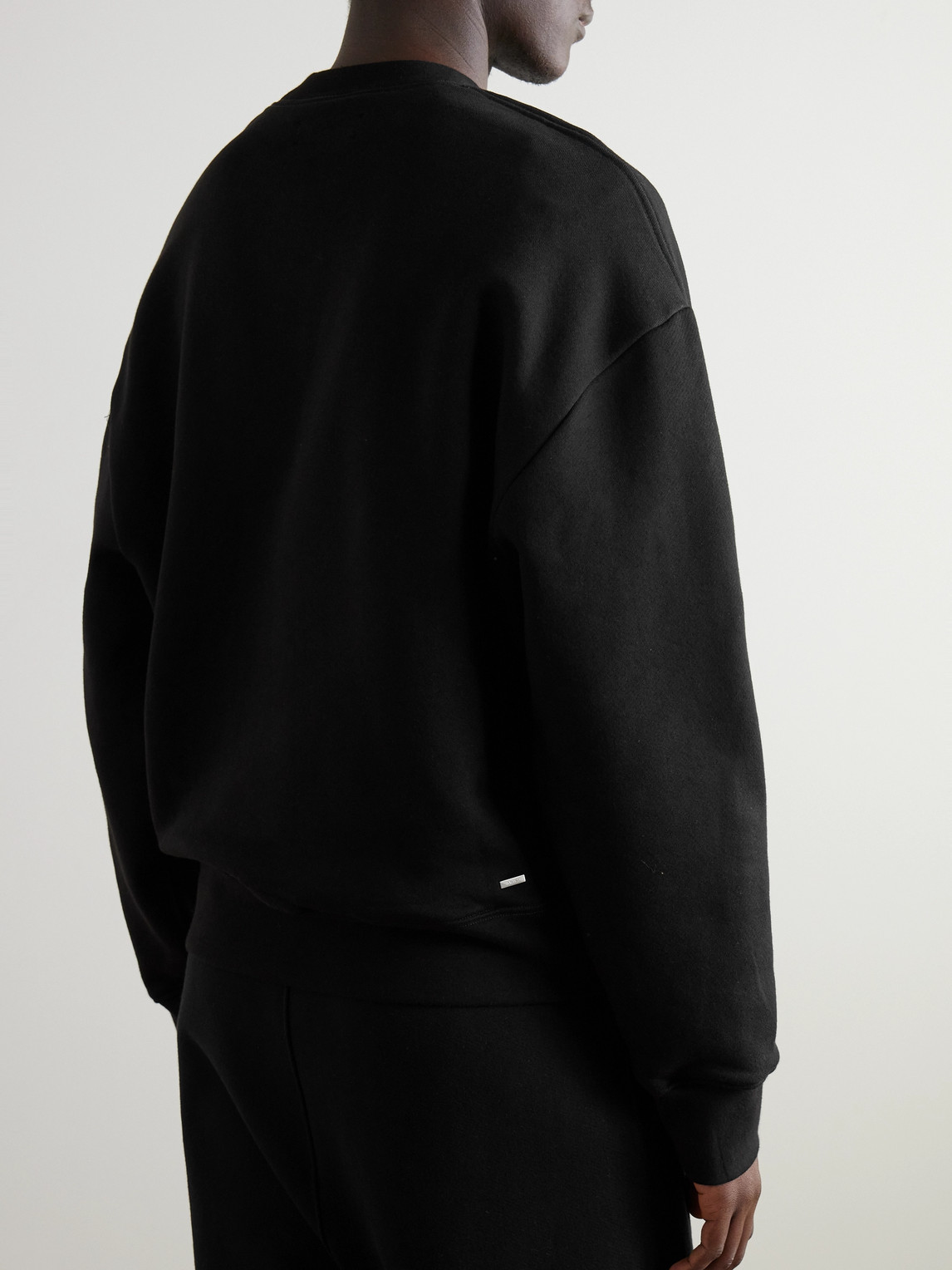 Shop Amiri Oversized Logo-print Cotton-jersey Sweatshirt In Black