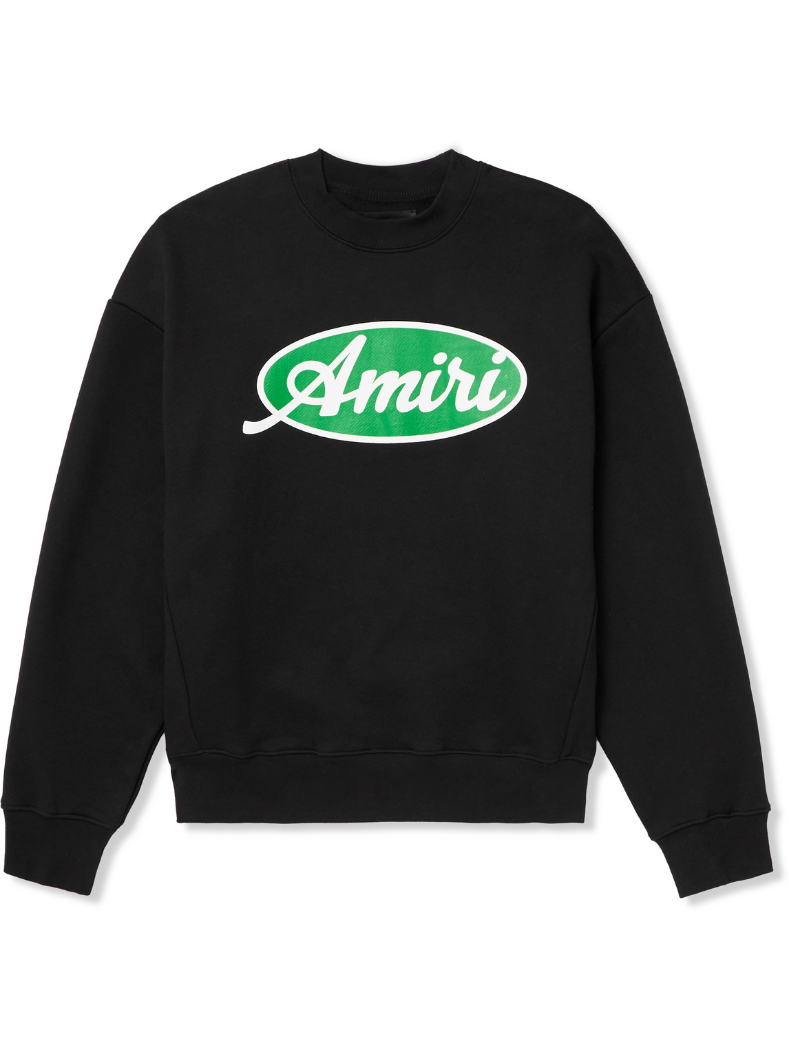 Shop Amiri Oversized Logo-print Cotton-jersey Sweatshirt In Black