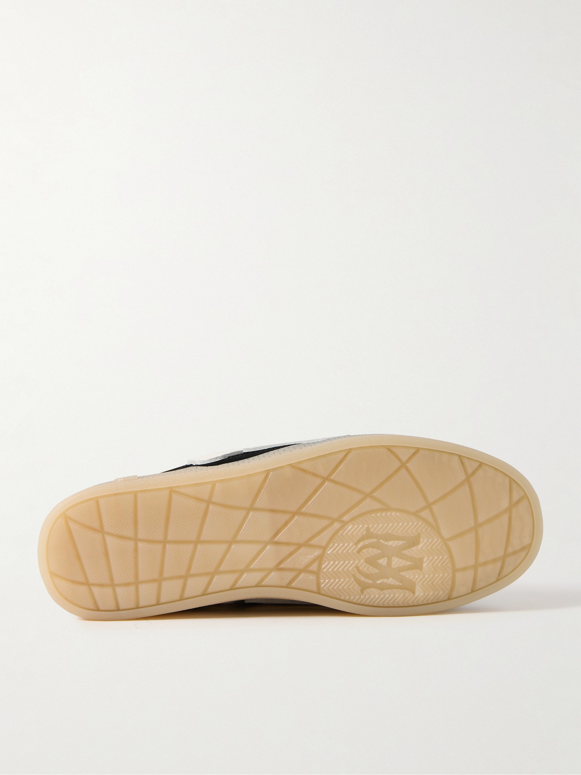 Shop Amiri Pacific Bones Appliquéd Suede And Full-grain Leather Sneakers In Black