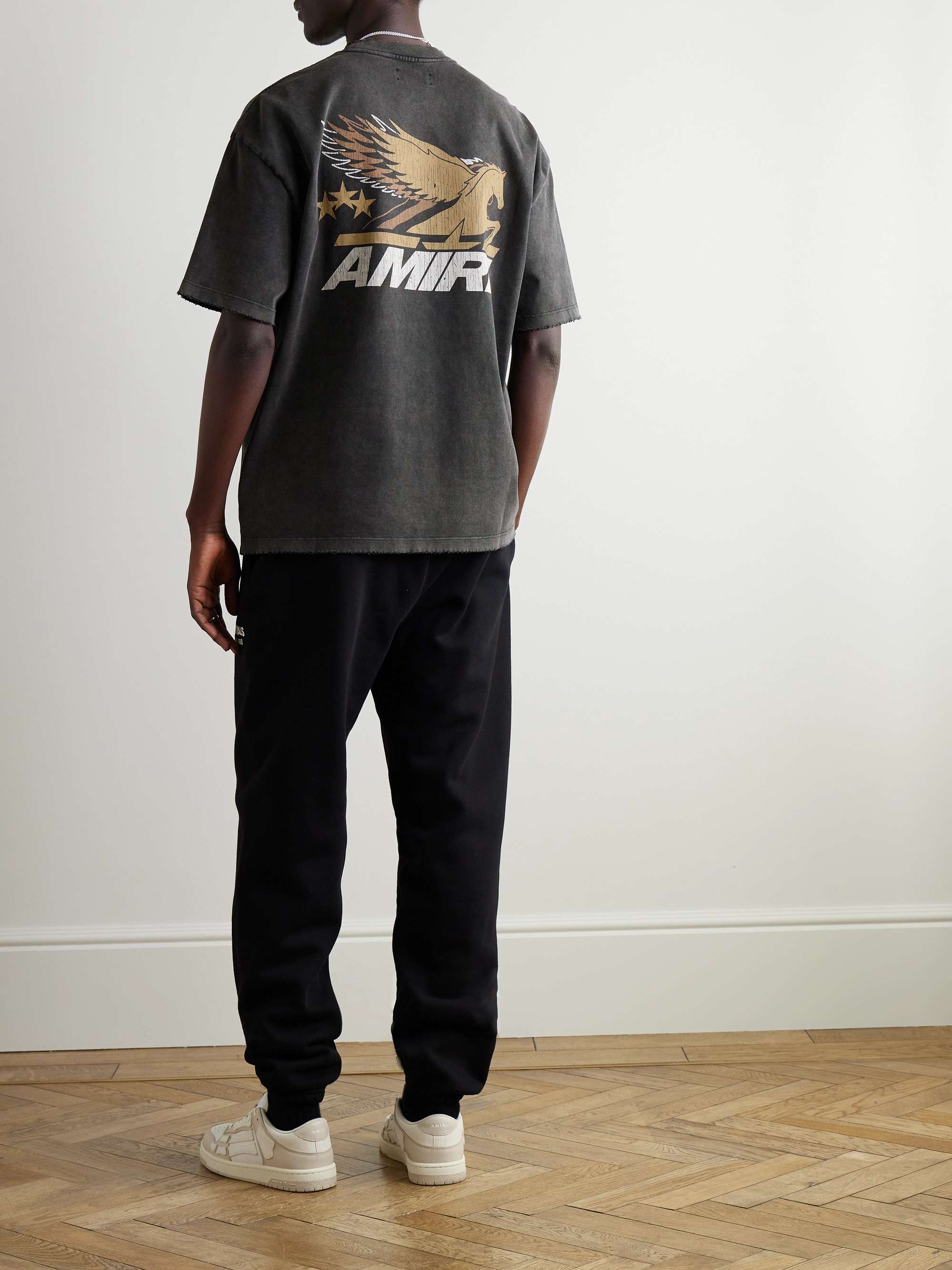 AMIRI Vintage Pegasus Oversized Distressed Logo-Print Cotton AMIRI Vintage Pegasus Oversized Distressed Logo-Print Cotton