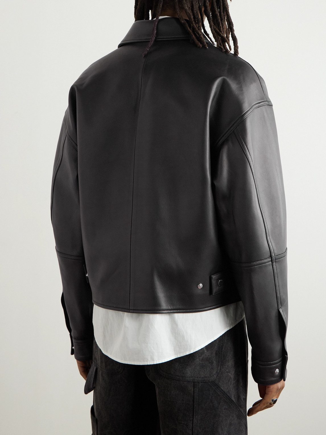  Amiri - Logo-debossed Leather Jacket - Men - Black - It 50 