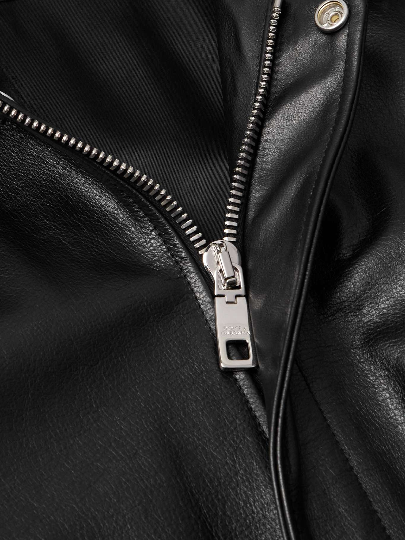 Dolce & Gabbana Men's Leather Shirt Jacket Black
