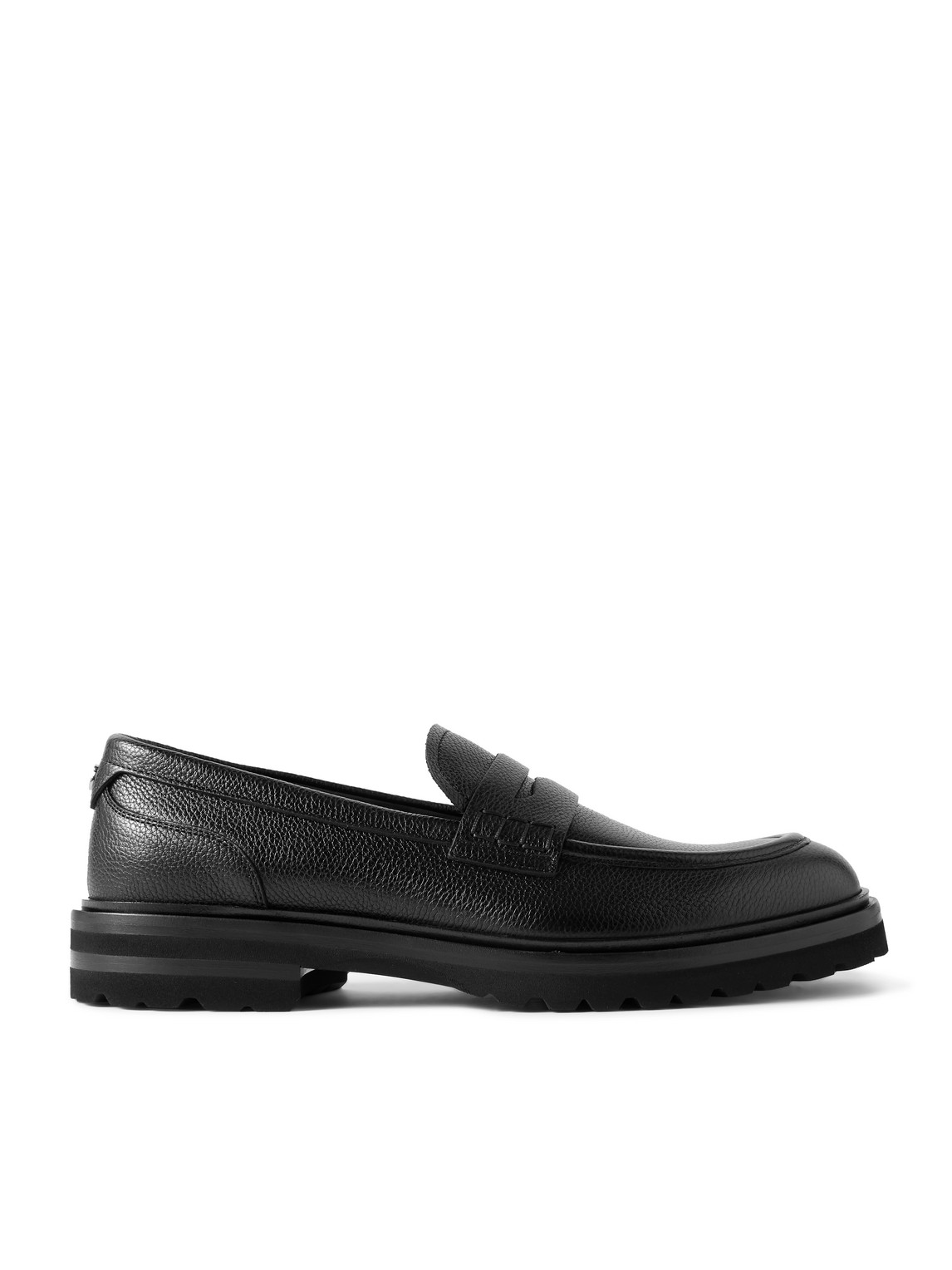 Dolce & Gabbana Leather Penny Loafers In Black