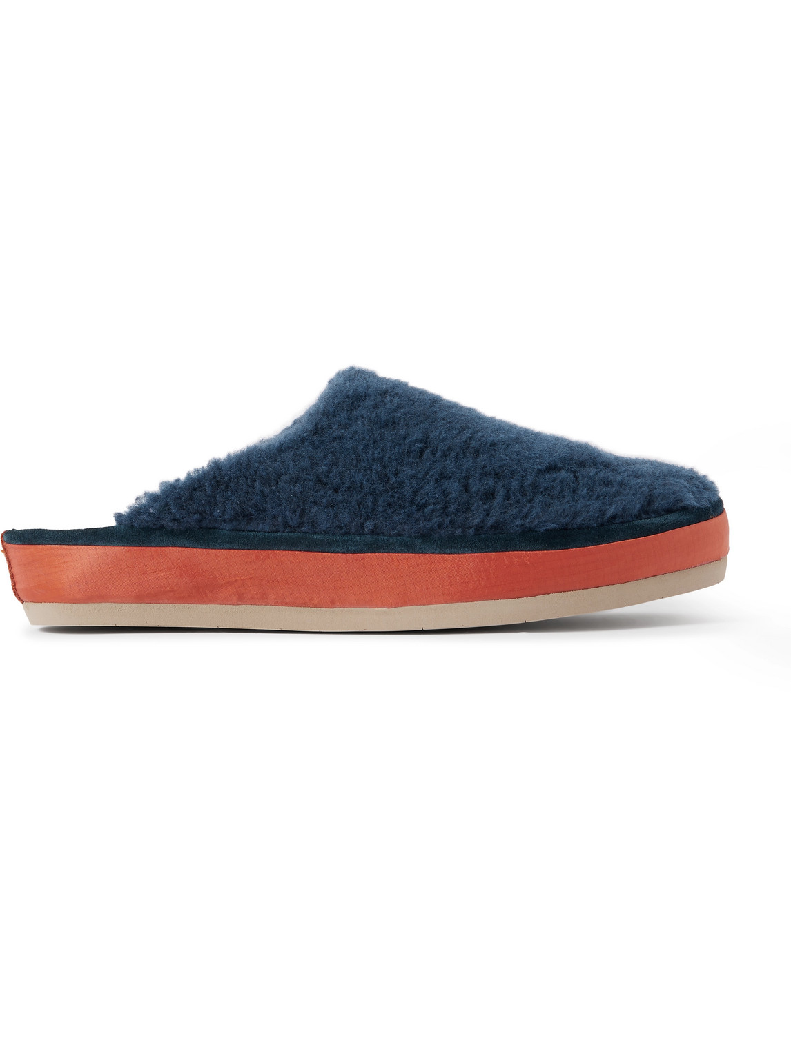 Mulo Shearling Slippers In Blue
