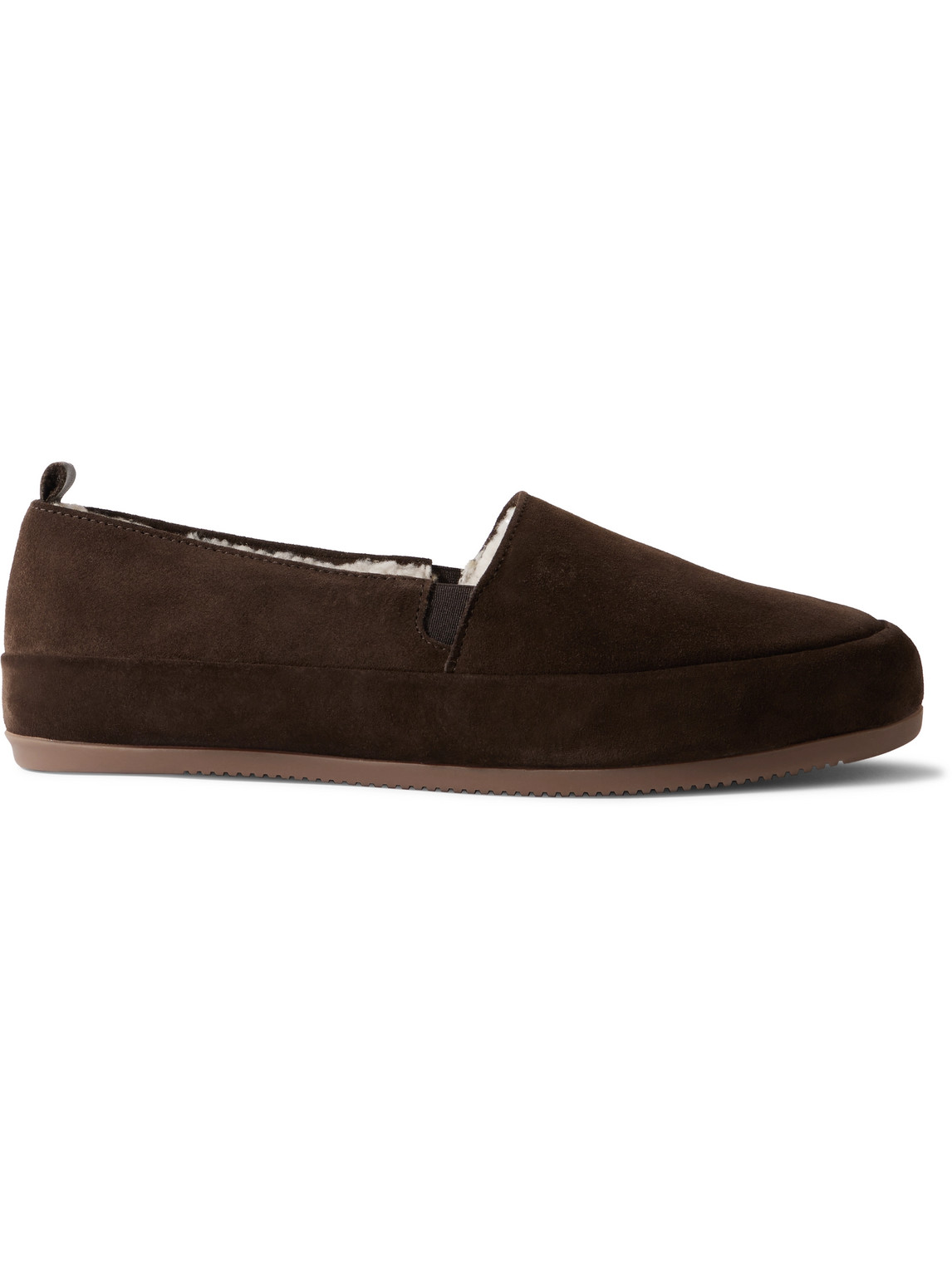 Mulo Shearling-lined Suede Loafers In Brown