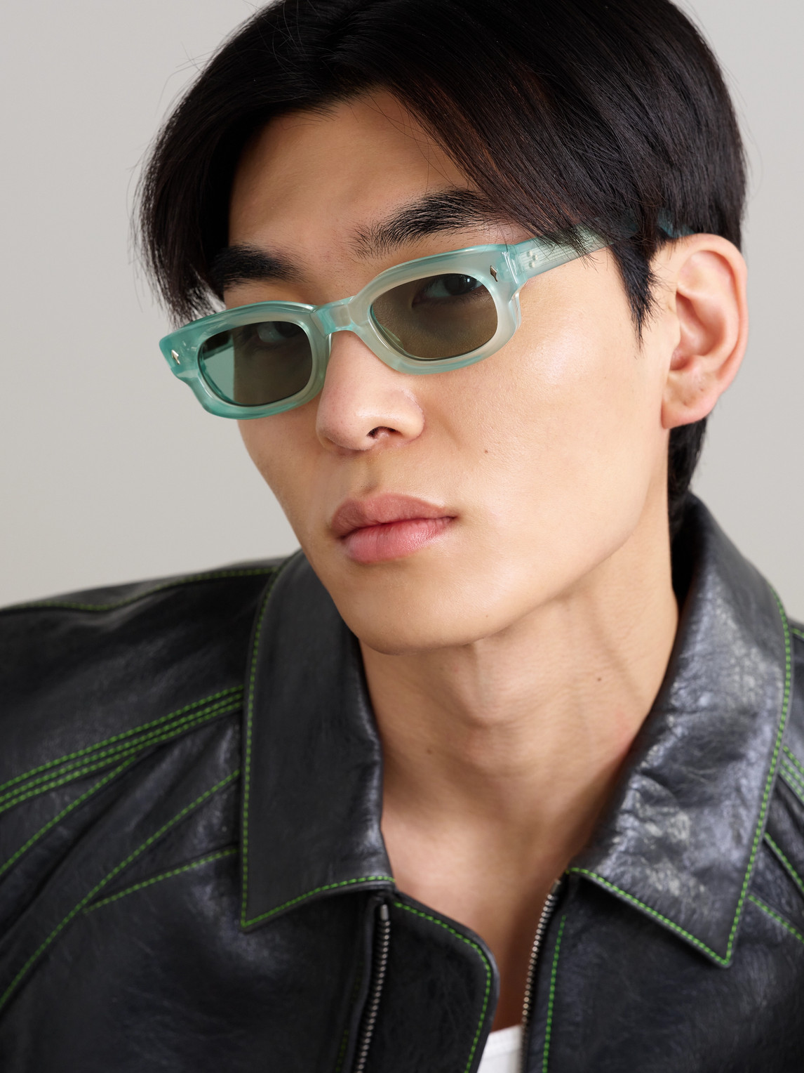 Jacques Marie Mage Whiskeyclone Rectangular-frame Acetate Sunglasses In Blue
