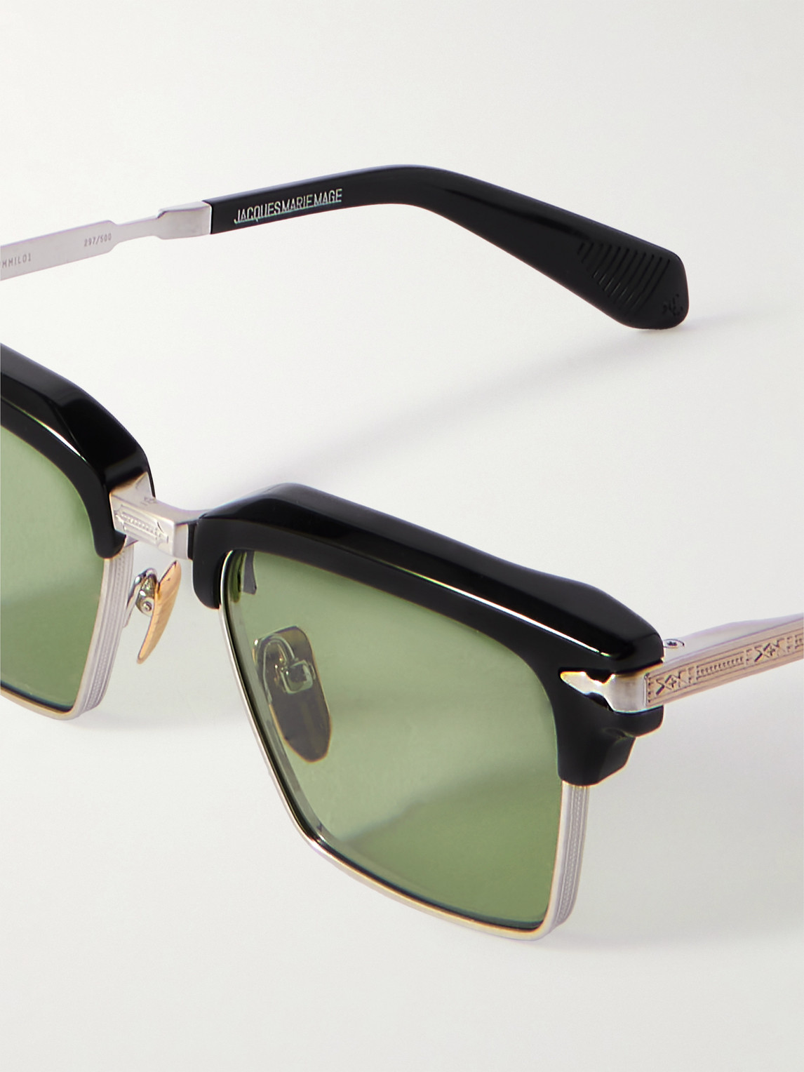Jacques Marie Mage Alin D-frame Silver-tone And Acetate Sunglasses In Black
