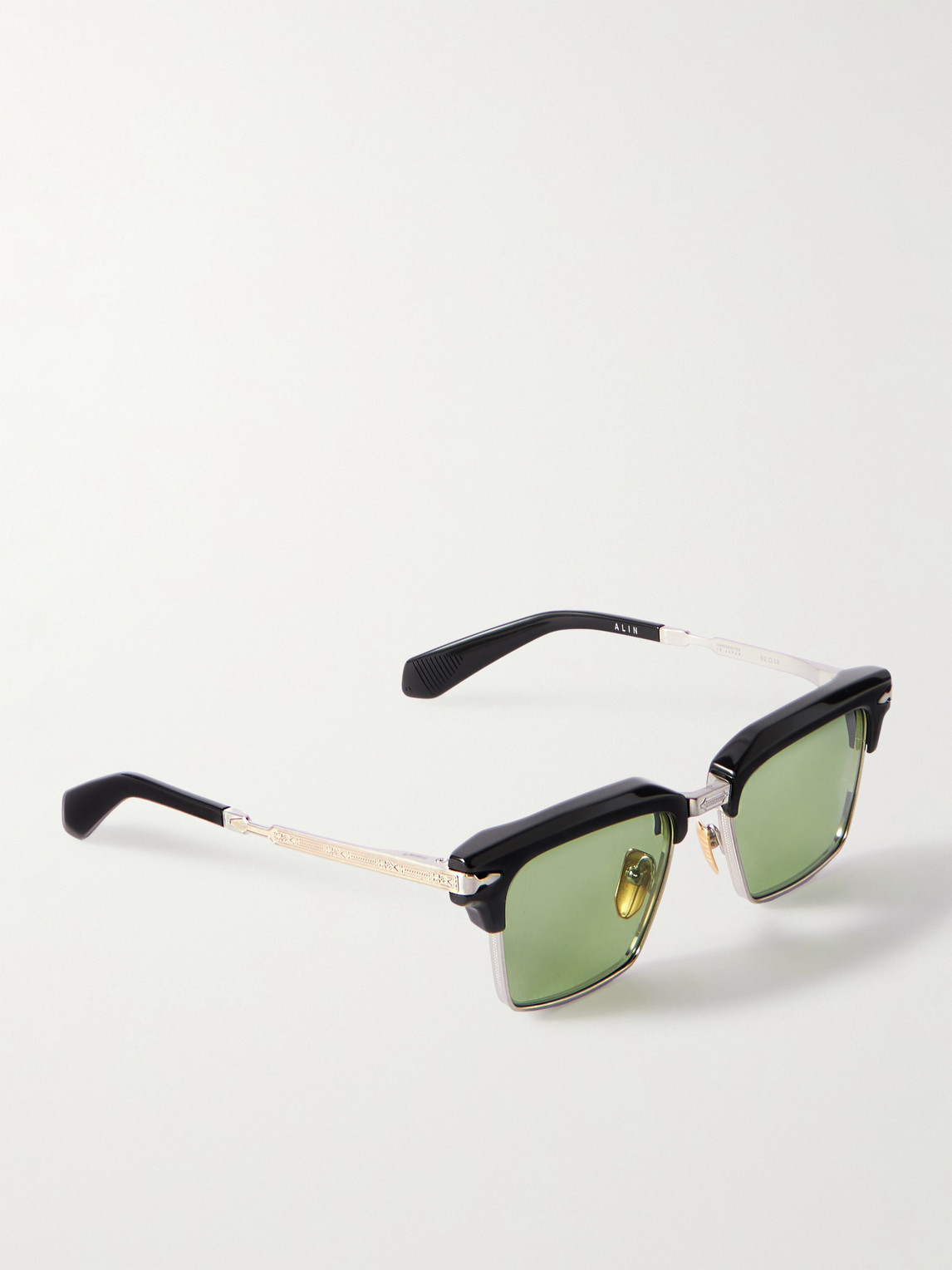 Jacques Marie Mage Alin D-frame Silver-tone And Acetate Sunglasses In Black