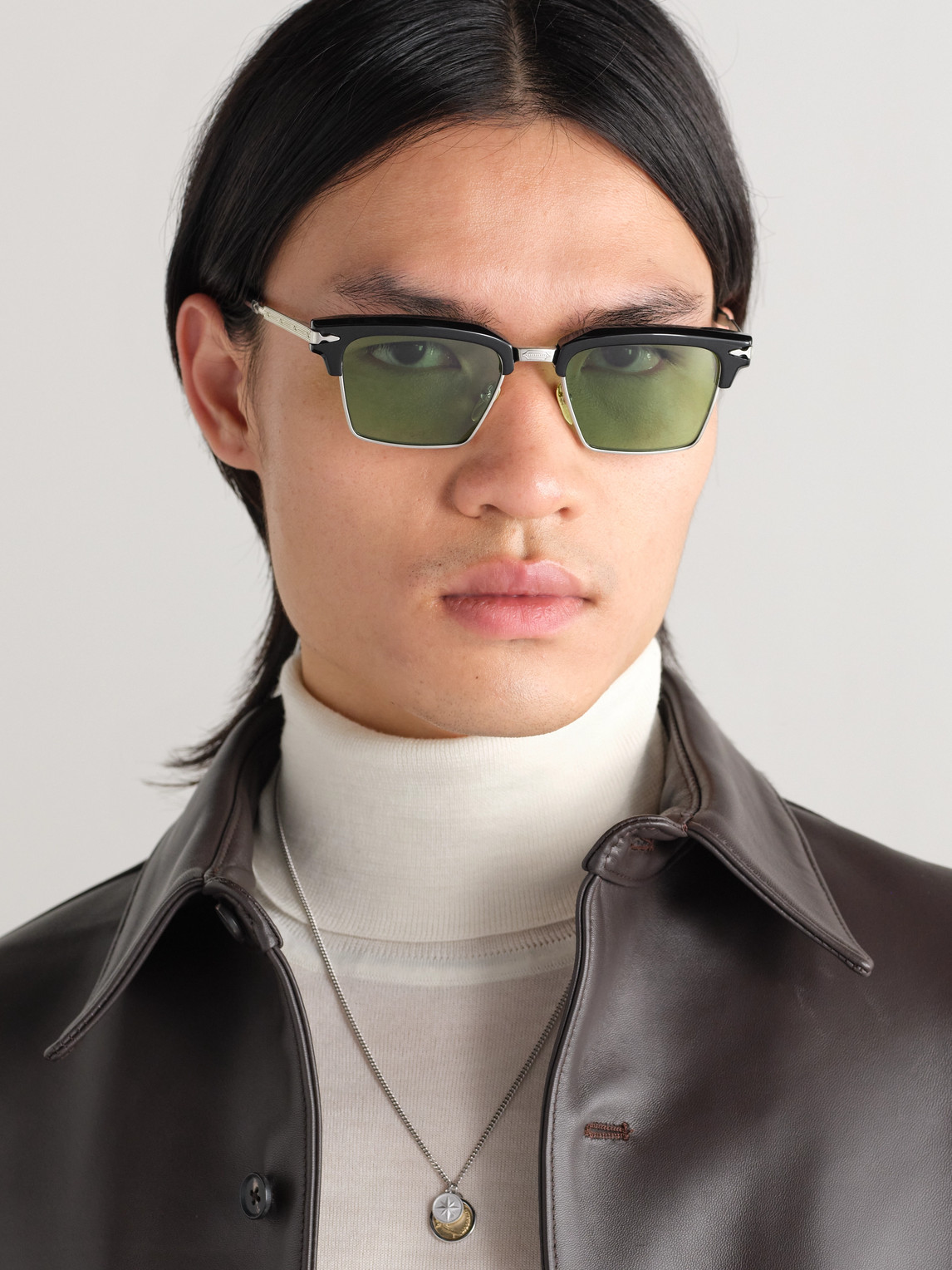 Jacques Marie Mage Alin D-frame Silver-tone And Acetate Sunglasses In Black