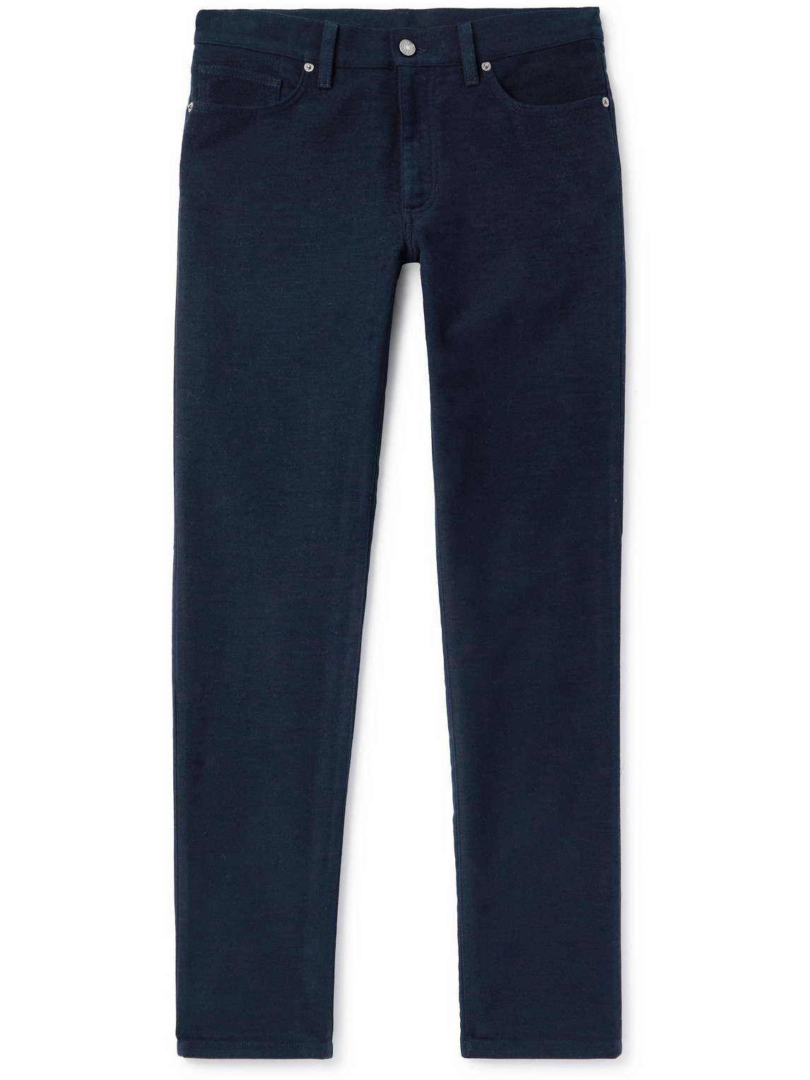 Zegna City Slim-fit Tapered Cotton And Cashmere-blend Trousers In Blue