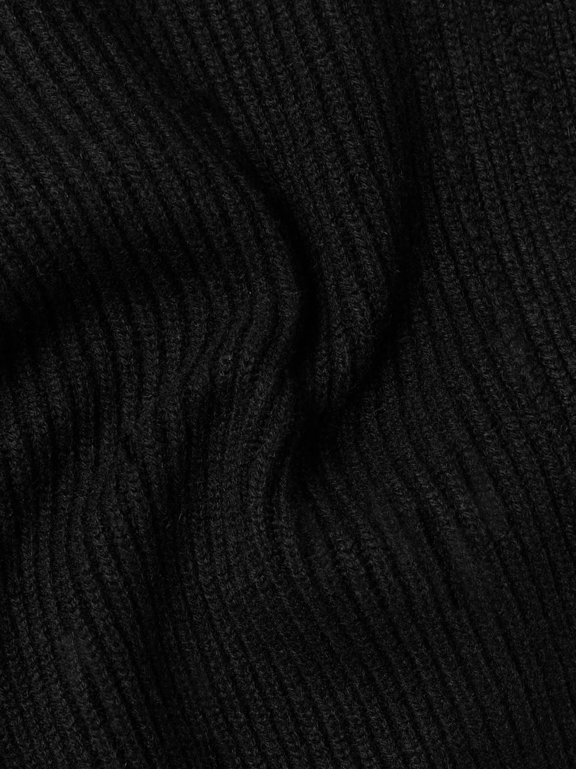 Zegna Ribbed Oasi Cashmere Zip-up Cardigan In Black