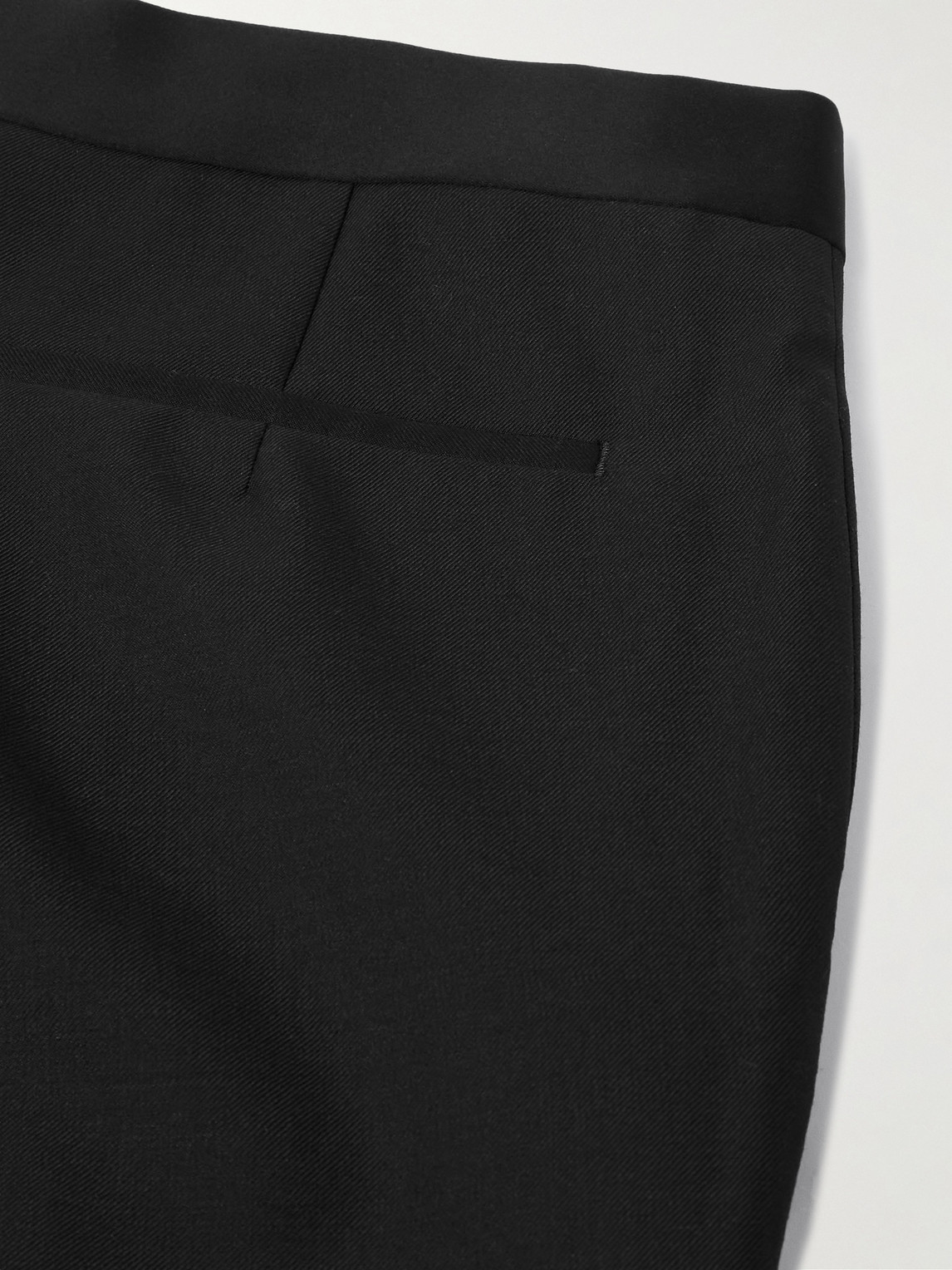 Shop Zegna Straight-leg Satin-trimmed Wool And Mohair-blend Tuxedo Trousers In Black