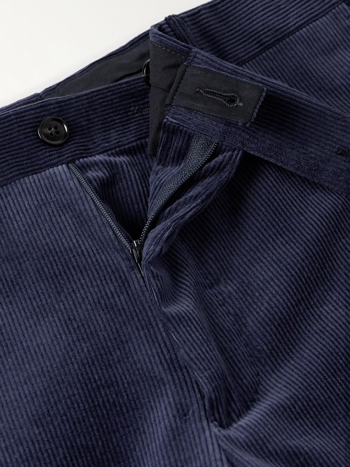 Zegna Slim-fit Tapered Cotton And Cashmere-blend Corduroy Suit Trousers In Blue
