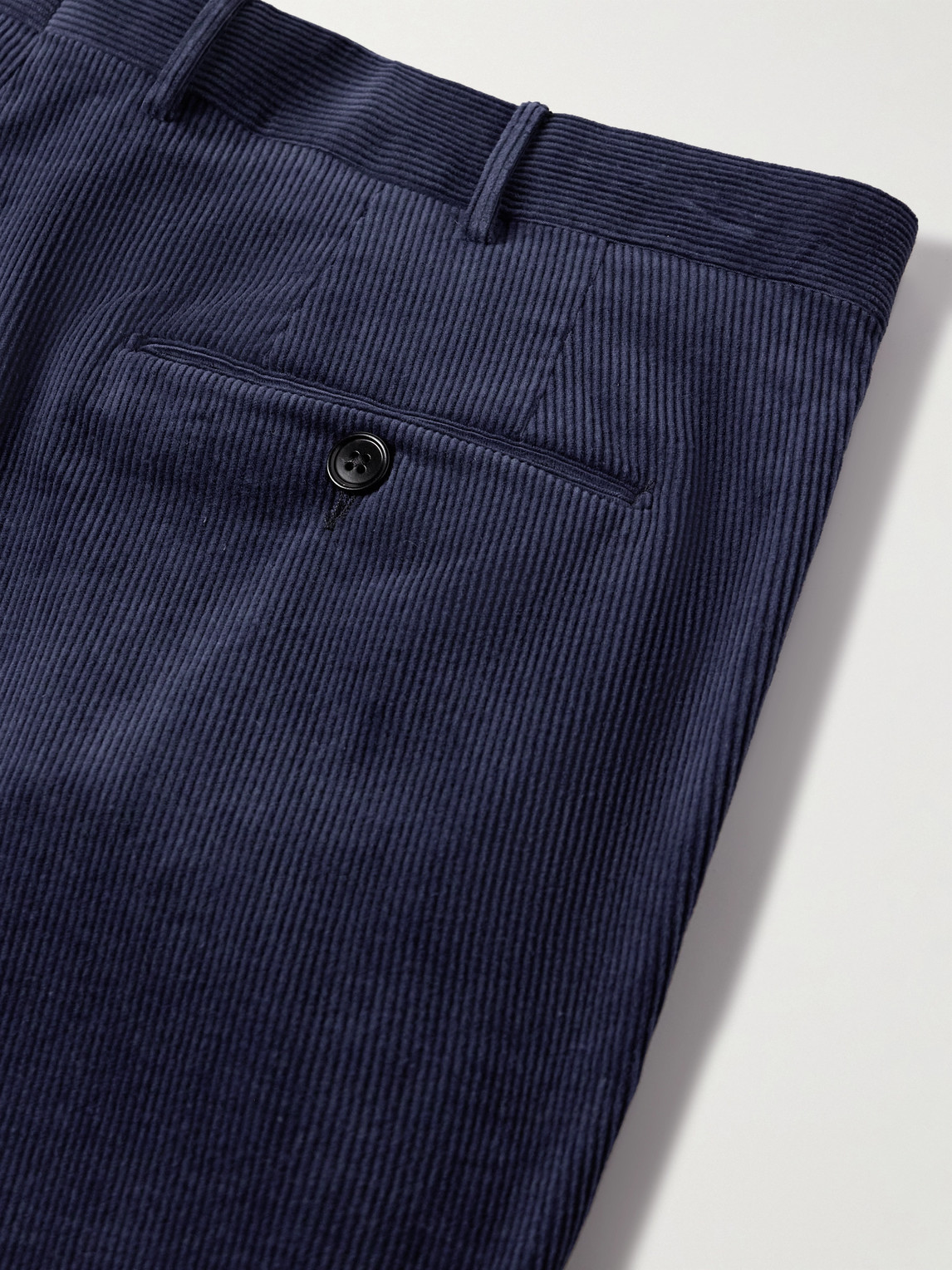 Zegna Slim-fit Tapered Cotton And Cashmere-blend Corduroy Suit Trousers In Blue
