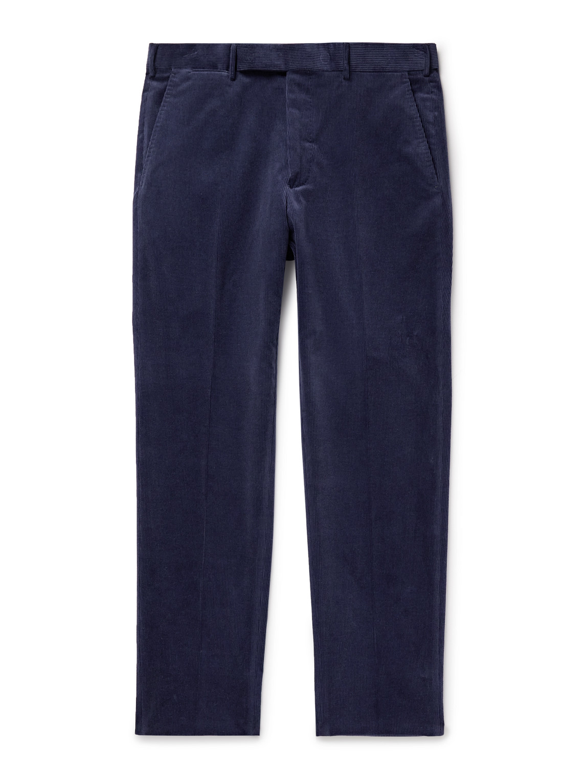 Zegna Slim-fit Tapered Cotton And Cashmere-blend Corduroy Suit Trousers In Blue