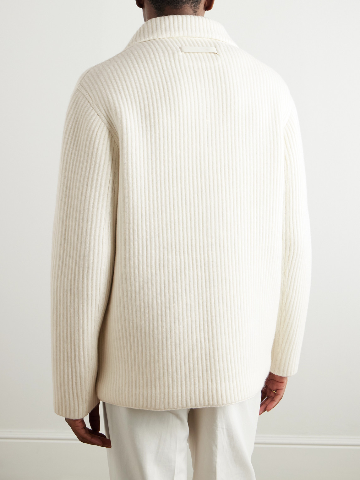 Zegna White Wool And Cashmere Chore Jacket In White