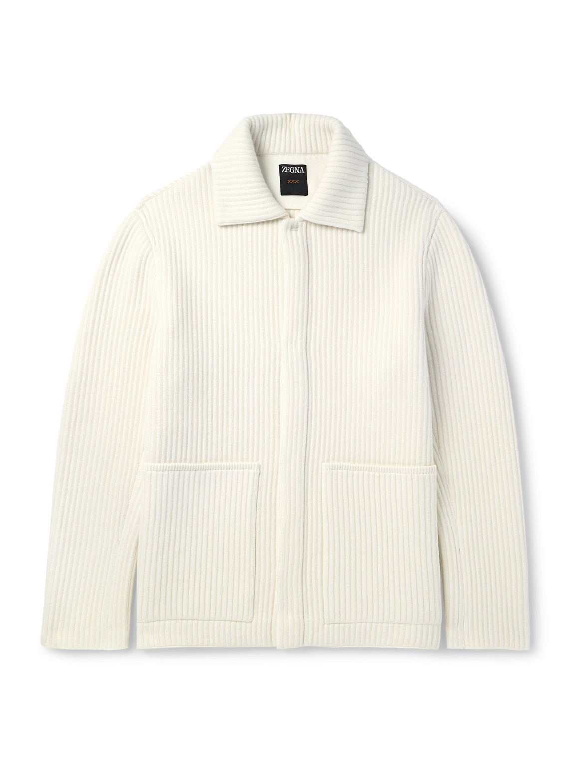 Zegna White Wool And Cashmere Chore Jacket In White
