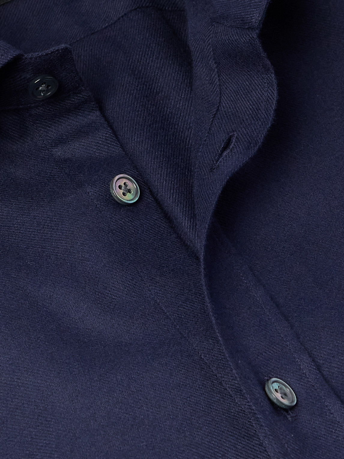 Zegna Button-down Collar Brushed Cotton-twill Shirt In Blue
