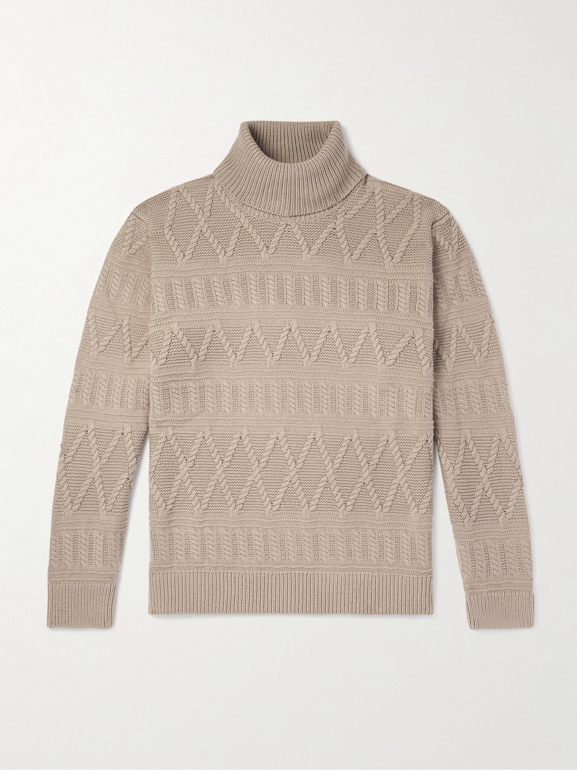 Zegna Jacquard-Knit Wool Rollneck Sweater - Men