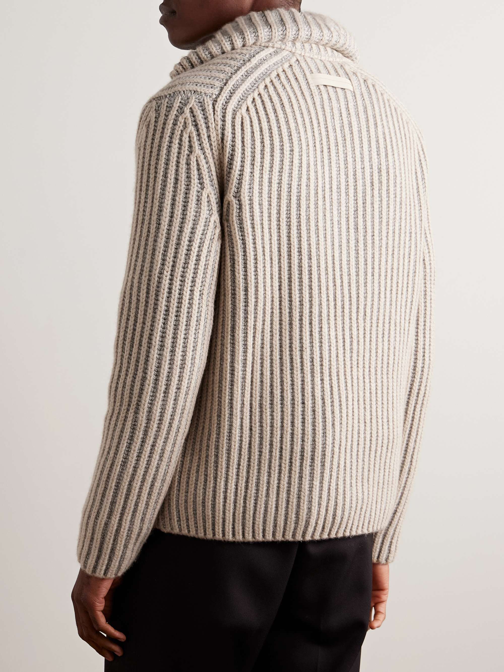 ZEGNA Ribbed Oasi Cashmere Half-Zip Sweater for Men | MR PORTER