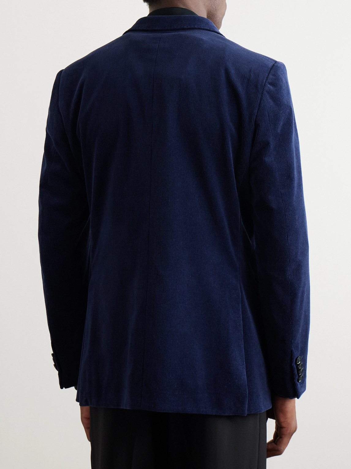 Shop Zegna Cotton-blend Corduroy Suit Jacket In Blue