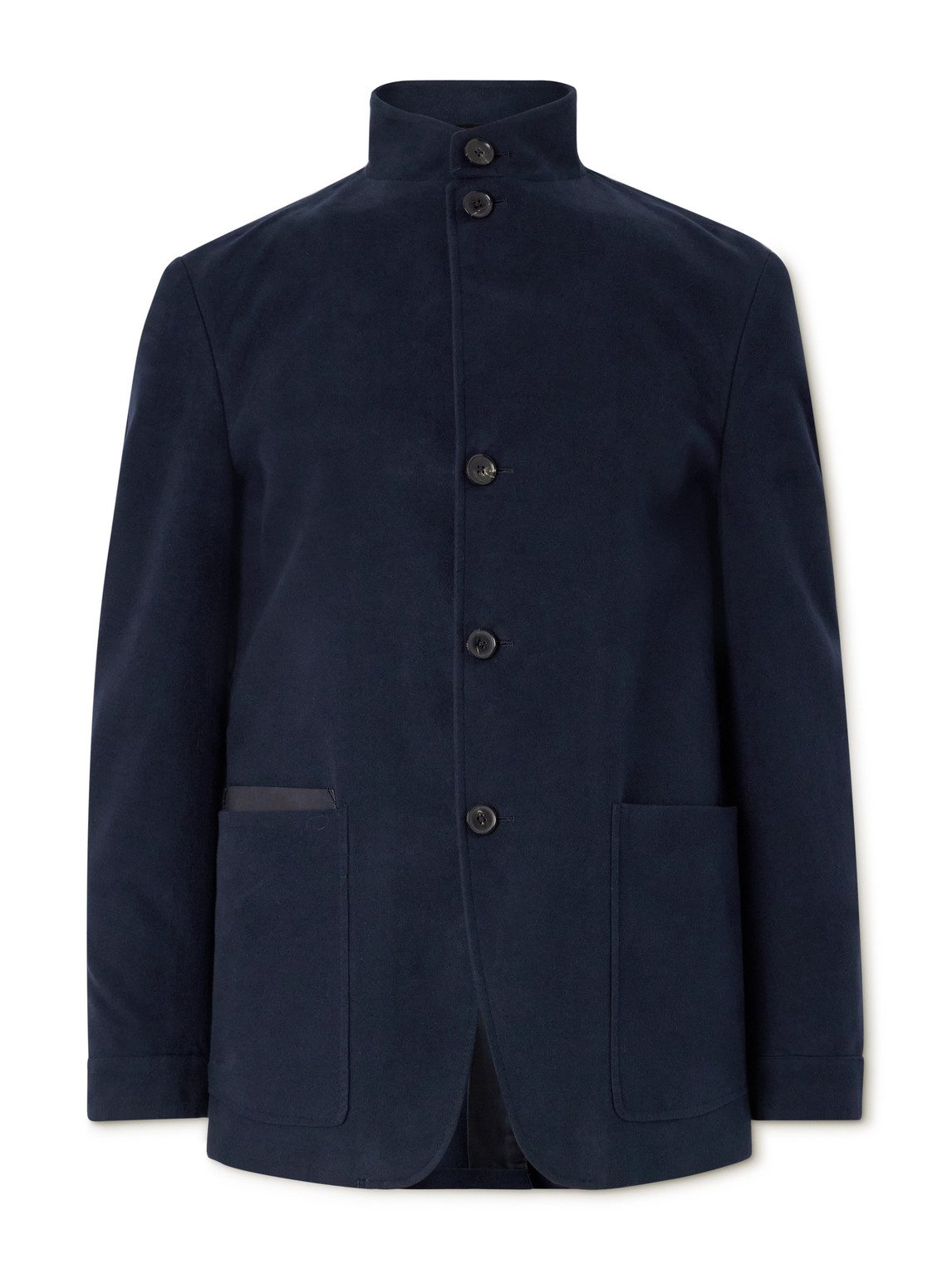 Shop Zegna Cotton And Cashmere-blend Moleskin Jacket In Blue