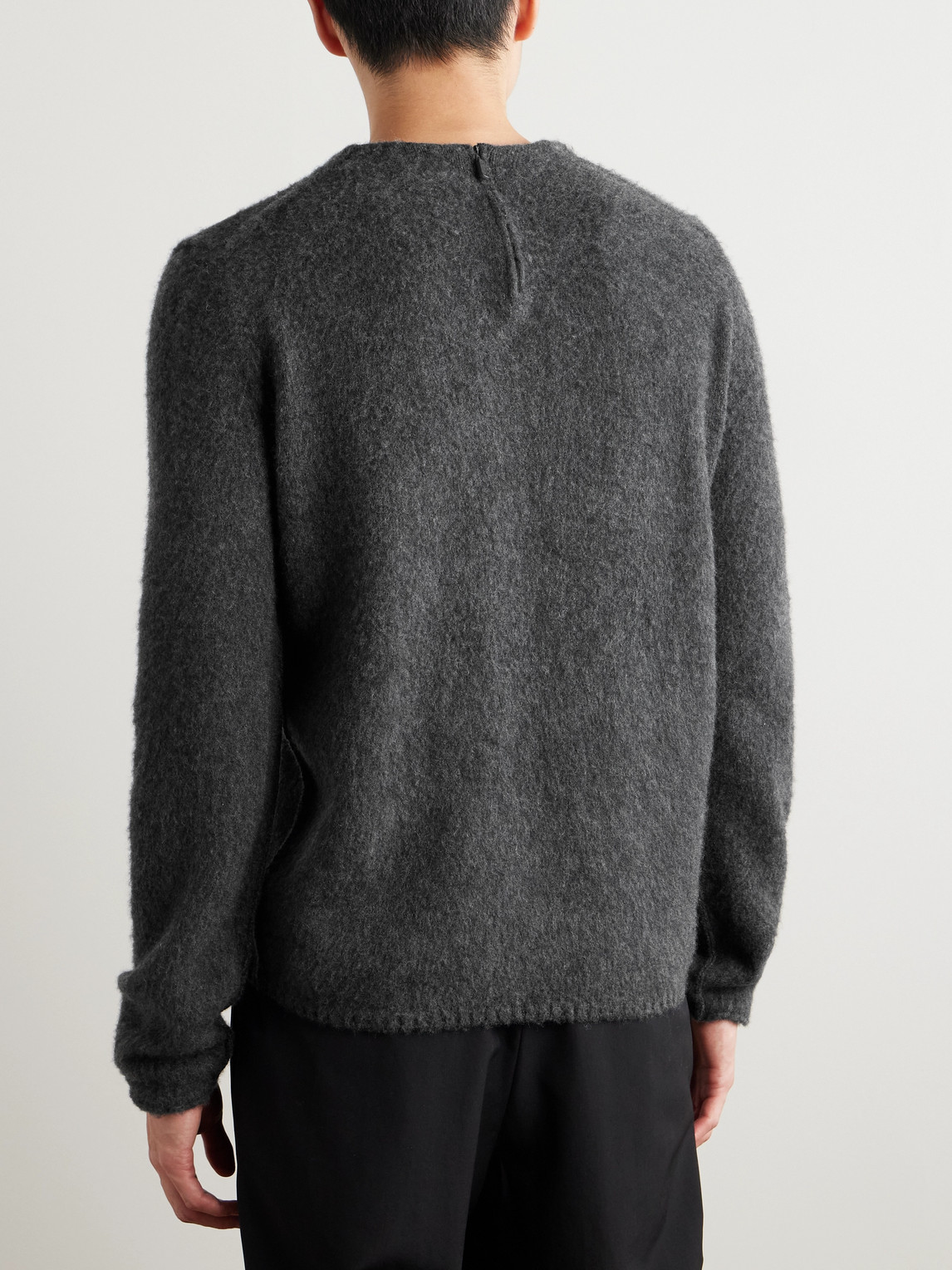 Zegna Dark Grey Mélange Oasi Cashmere Crewneck In Gray