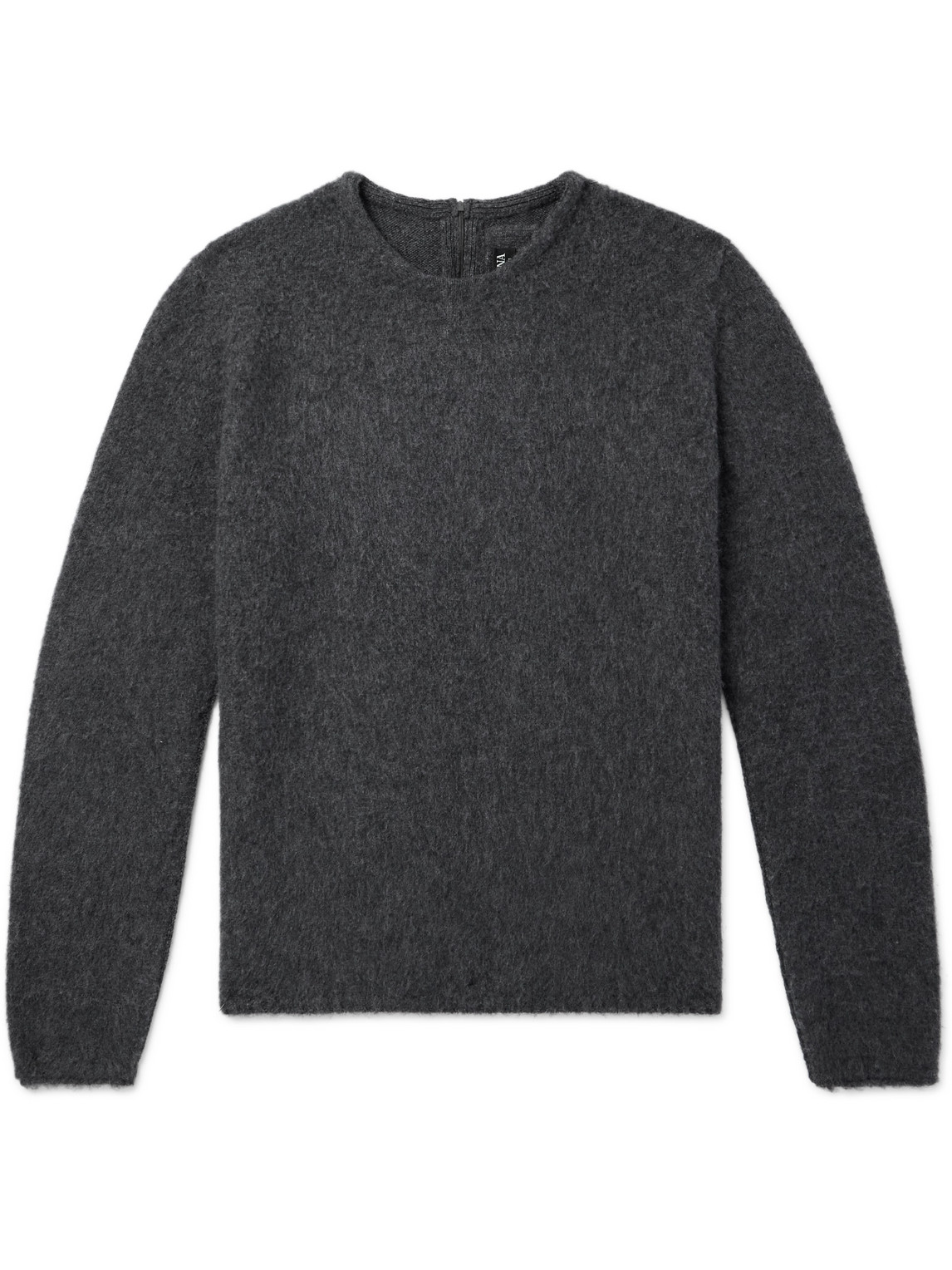 Zegna Dark Grey Mélange Oasi Cashmere Crewneck In Gray