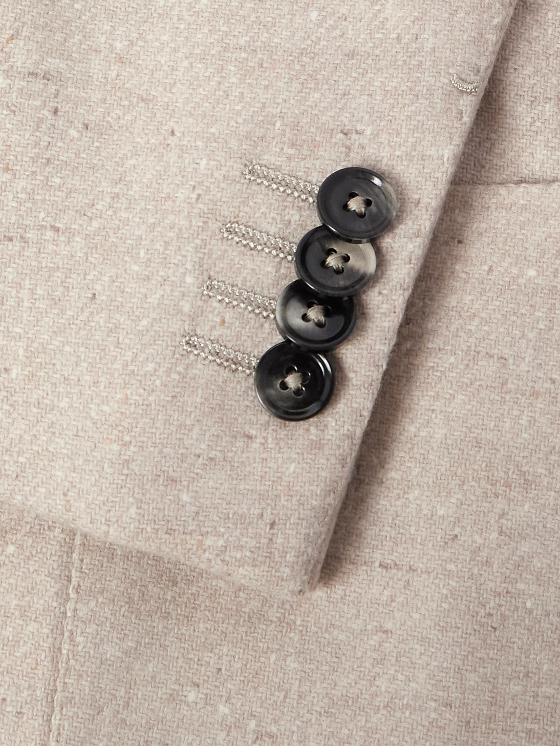 Zegna Unstructured Double-breasted Wool And Cashmere-blend Blazer In Neutrals